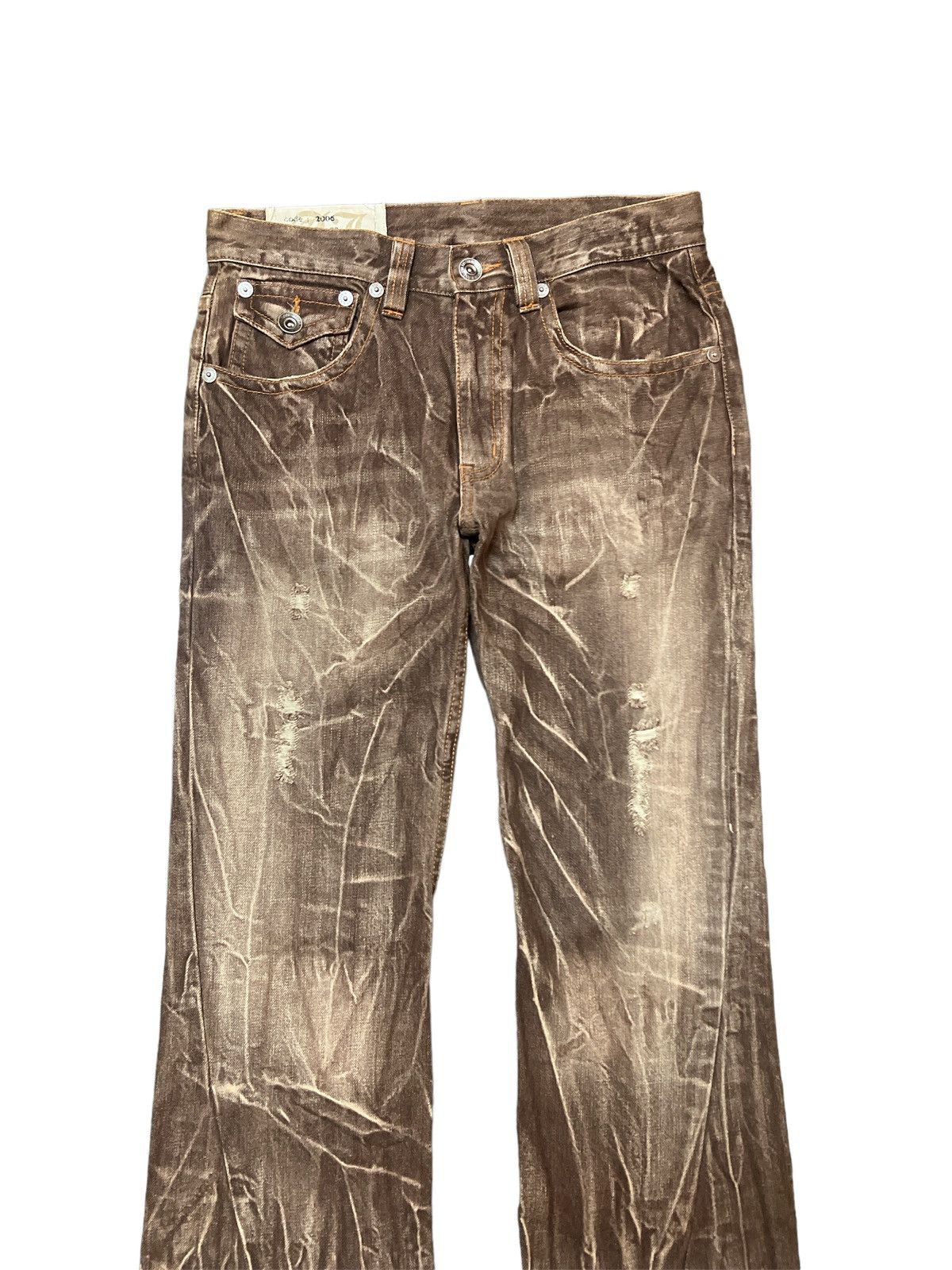 Japanese Brand FLARED💥THRASHED ANTFUL TWIST DISTRESSED DENIM PANT Size US 29 - 3 Thumbnail