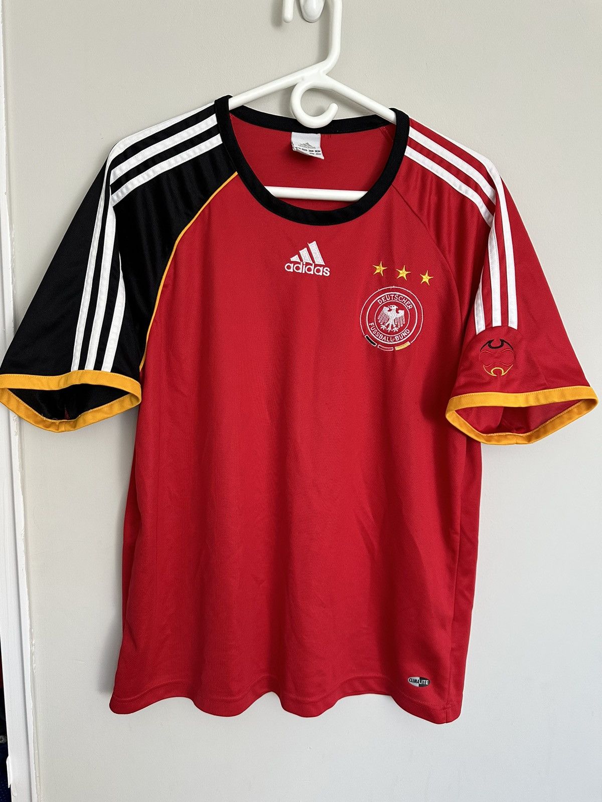 Adidas × Vintage Vintage Adidas 2005 German Football Soccer striped t-shirt Size US L / EU 52-54 / 3 - 1 Thumbnail