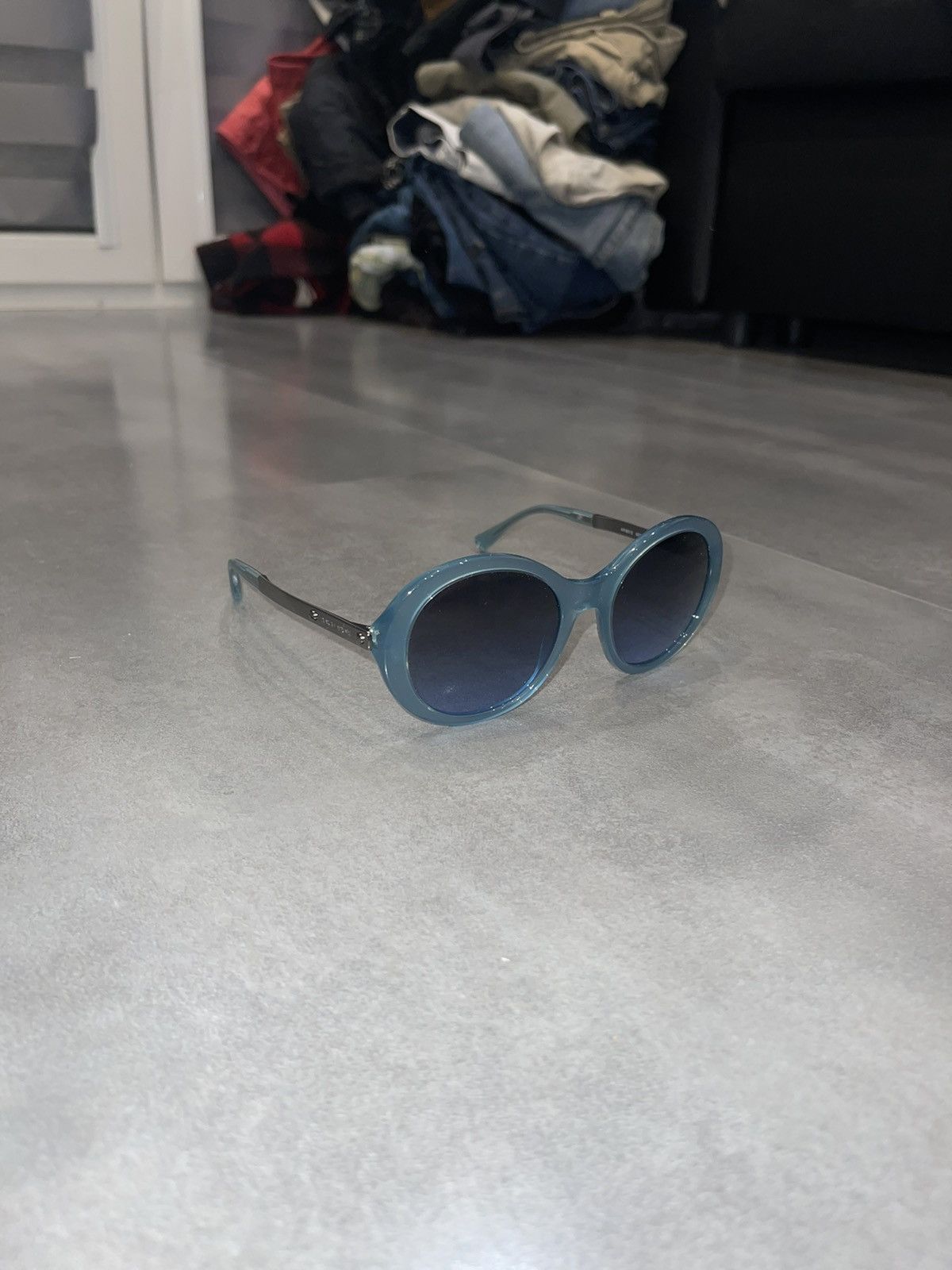 Armani × Emporio Armani × Giorgio Armani Giorgio Armani AR8012 5034/8F Silver Blue Sunglasses Size ONE SIZE - 3 Thumbnail