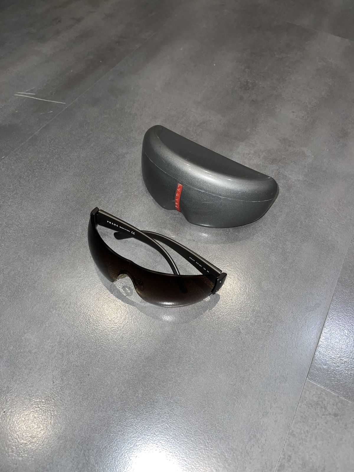 Prada Prada SPS 07F Red Tab Logo Shield Sunglasses Size ONE SIZE - 5 Thumbnail