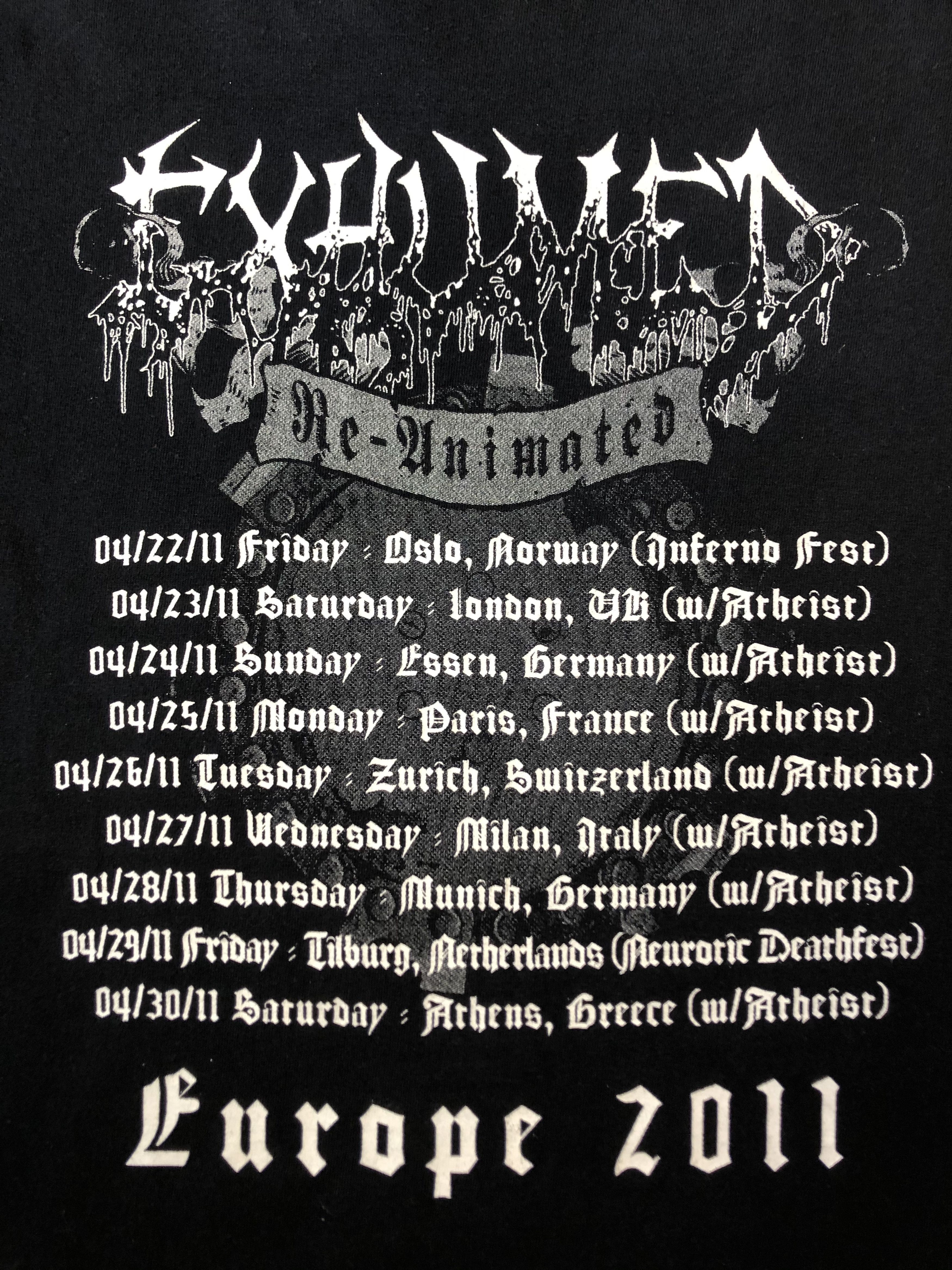 Band Tees Exhumed Band Death Metal Band Tee Shirt Y2K Hype Rare Size US L / EU 52-54 / 3 - 13 Thumbnail