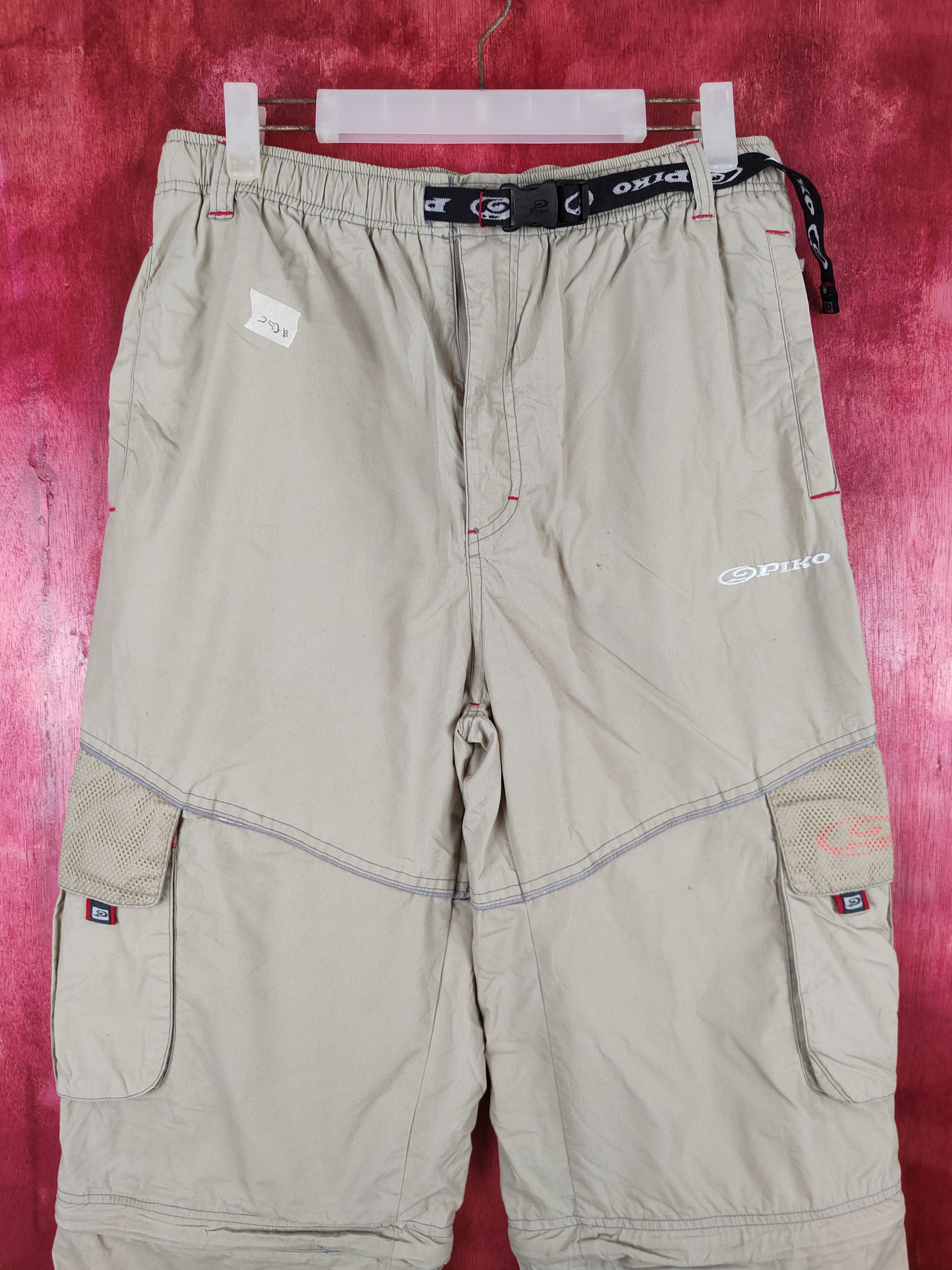 Japanese Brand Piko Brown Multi Pocket Tactical Sweatpants #252B Size US 31 - 2 Thumbnail