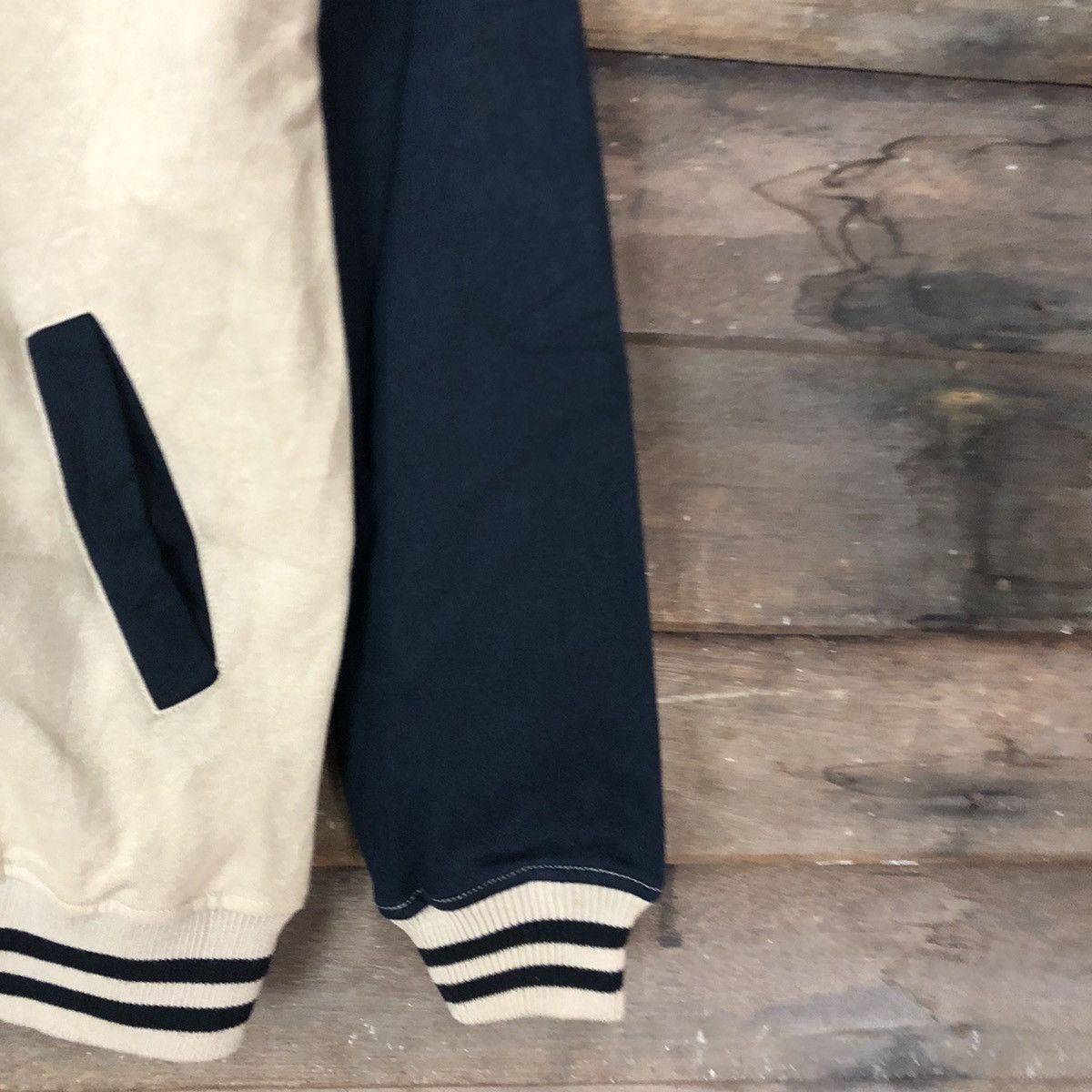 Japanese Brand Against Black/Brown plain sweater Varsity Jacket #059B Size US M / EU 48-50 / 2 - 4 Thumbnail