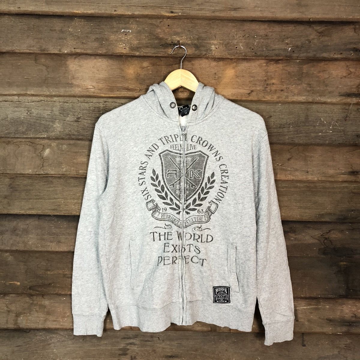 Japanese Brand Russ.K Grey sweater Hoodies #093B Size US M / EU 48-50 / 2 - 3 Thumbnail