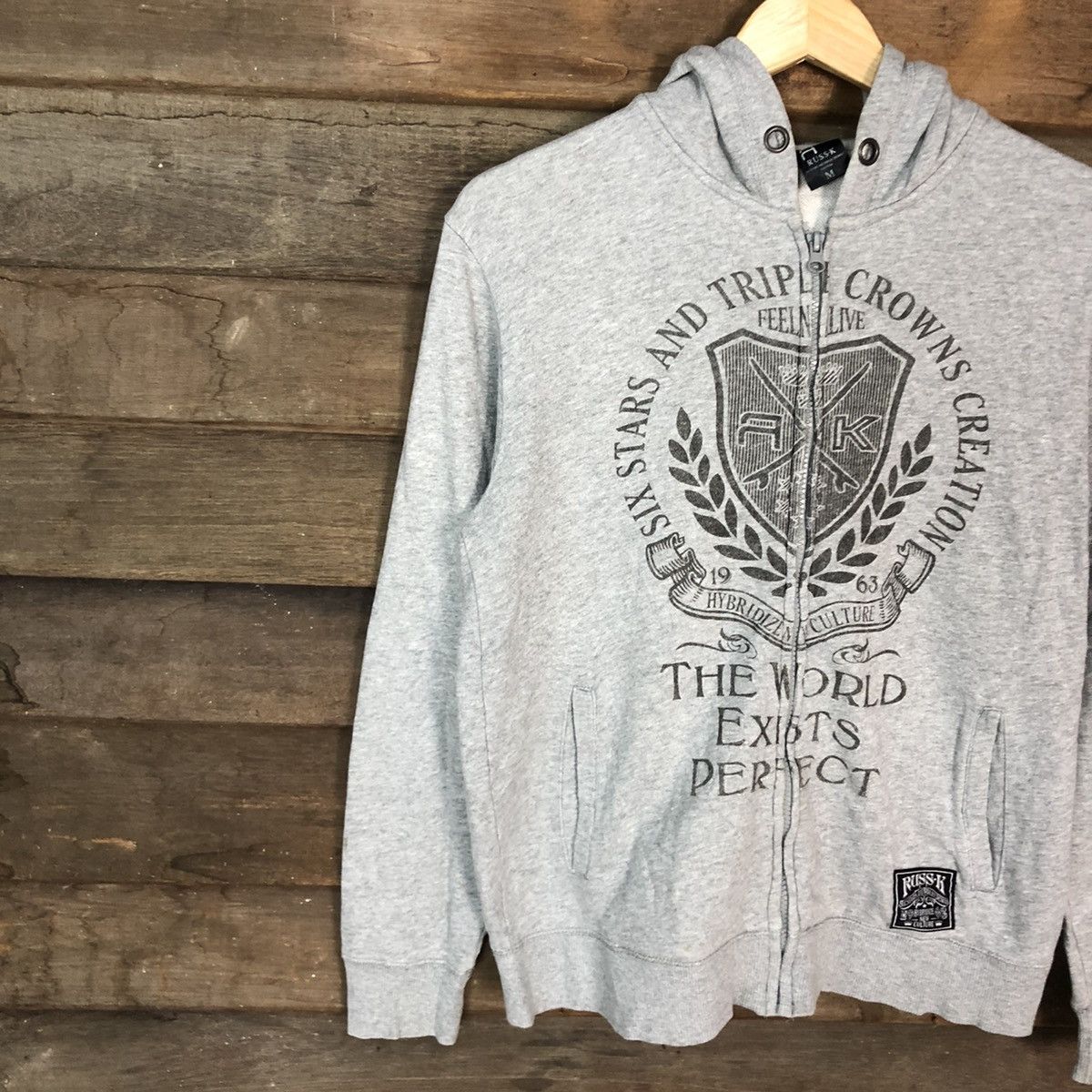 Japanese Brand Russ.K Grey sweater Hoodies #093B Size US M / EU 48-50 / 2 - 7 Thumbnail