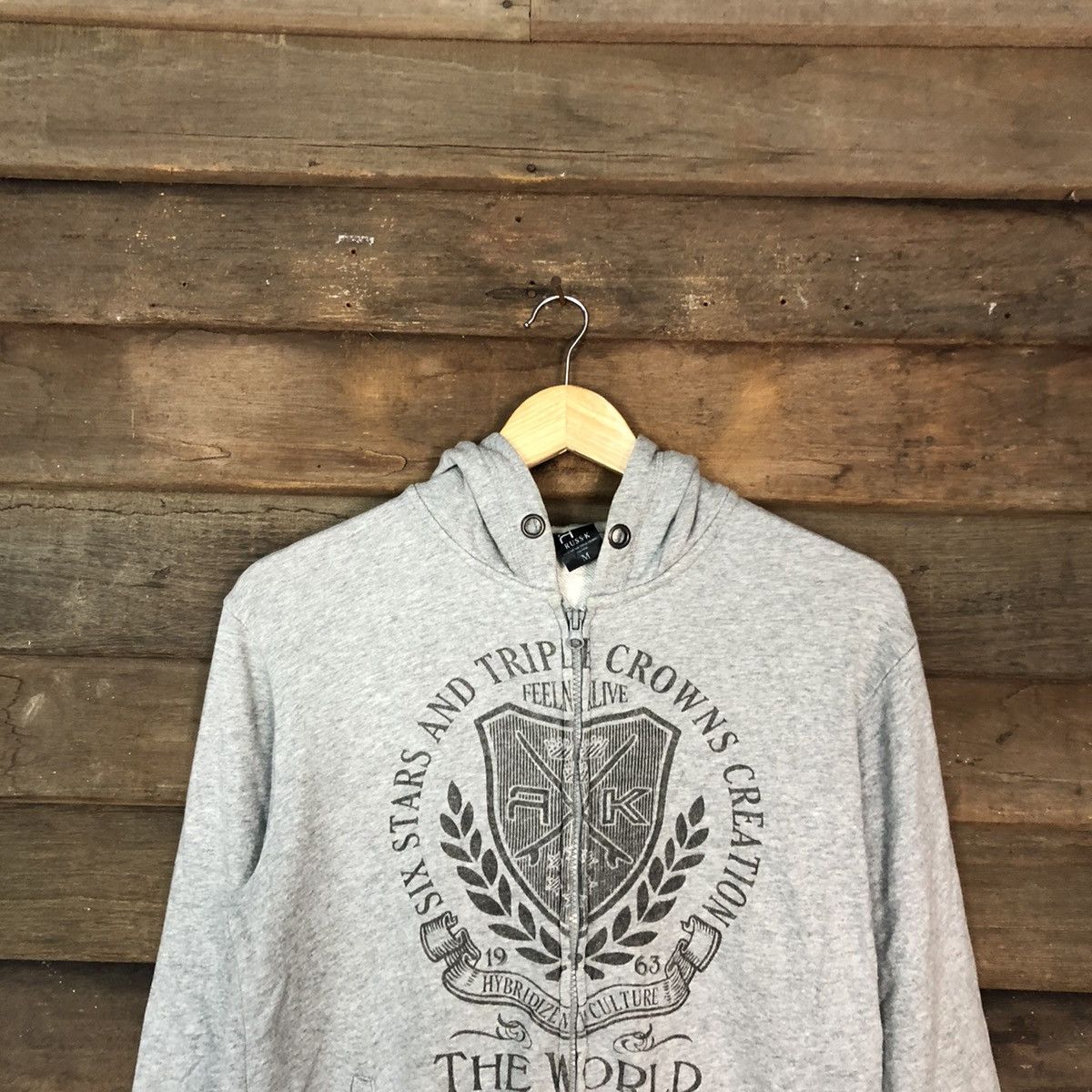 Japanese Brand Russ.K Grey sweater Hoodies #093B Size US M / EU 48-50 / 2 - 2 Thumbnail