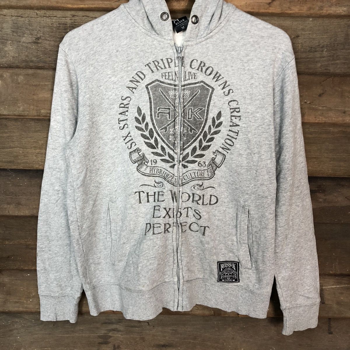 Japanese Brand Russ.K Grey sweater Hoodies #093B Size US M / EU 48-50 / 2 - 8 Thumbnail