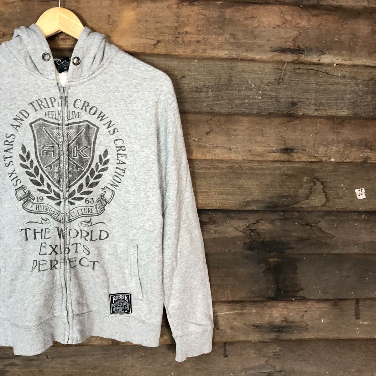Japanese Brand Russ.K Grey sweater Hoodies #093B Size US M / EU 48-50 / 2 - 5 Thumbnail