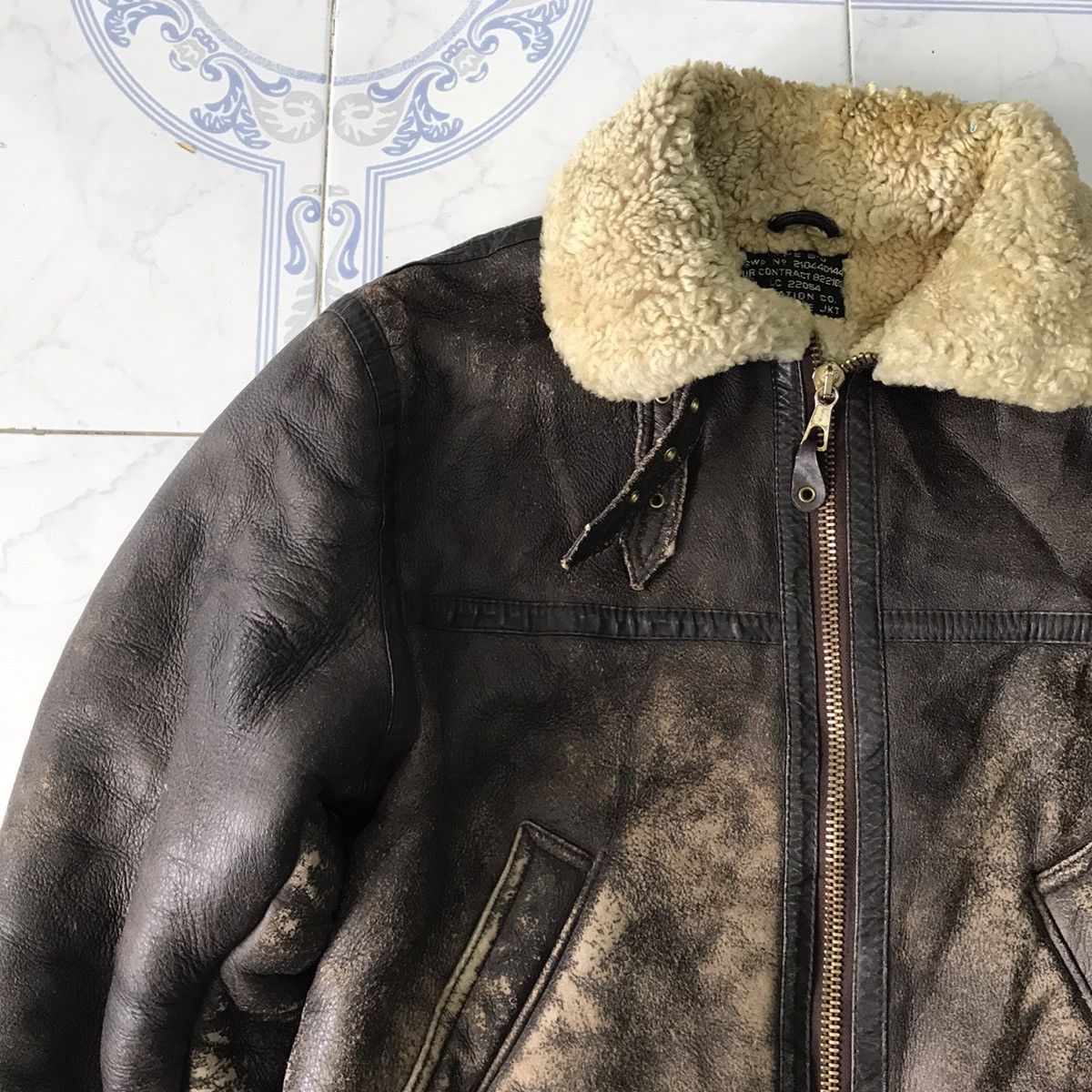 Leather Vtg Aviation Co Air Force Jacket Type B3 US Army Style Size US M / EU 48-50 / 2 - 6 Thumbnail
