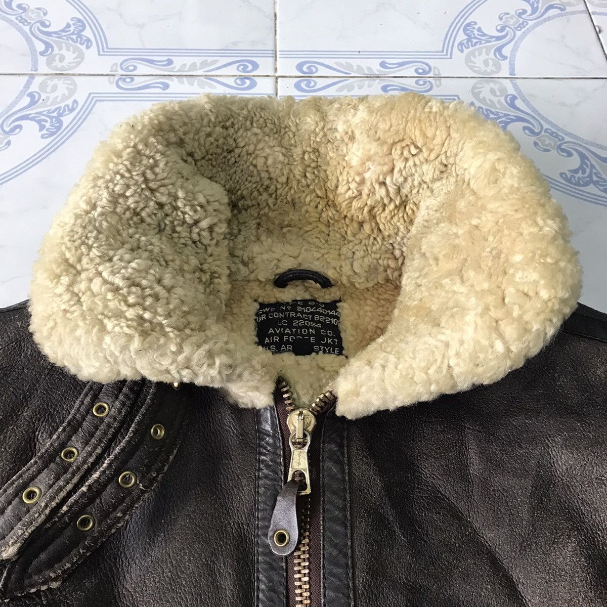 Leather Vtg Aviation Co Air Force Jacket Type B3 US Army Style Size US M / EU 48-50 / 2 - 14 Thumbnail