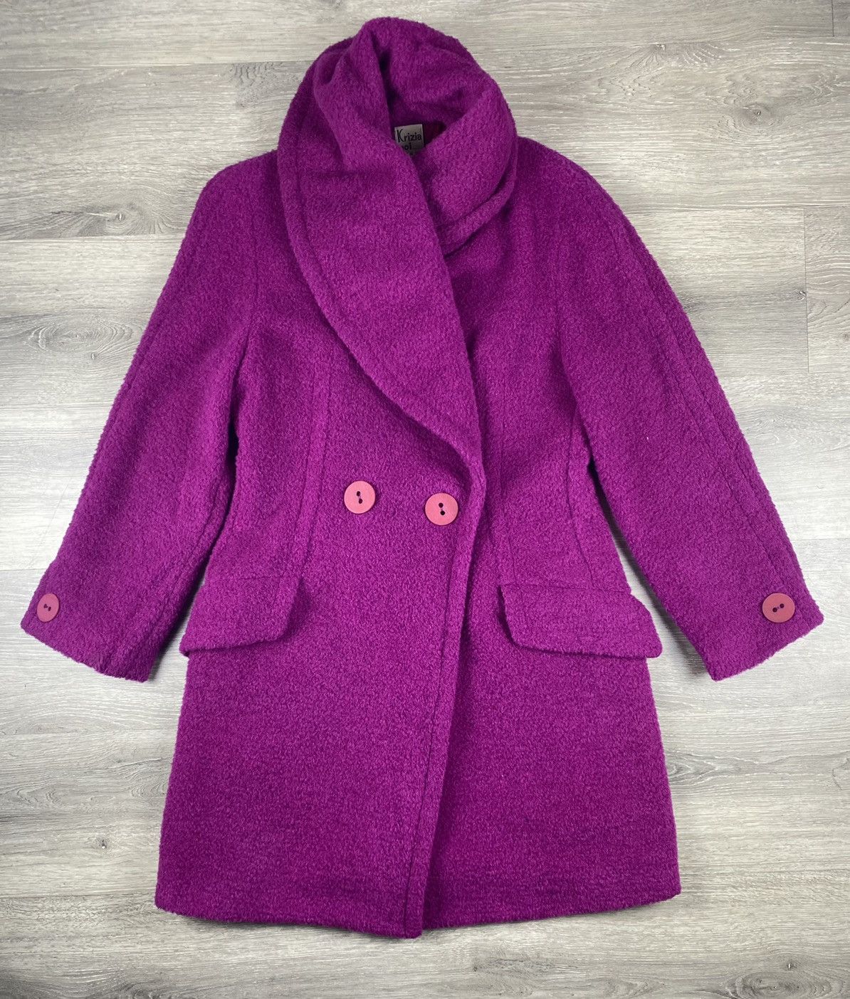 Krizia Uomo Krizia Poi Double Breasted Wool Coats Jacket Size XS / US 0-2 / IT 36-38 - 1 Thumbnail