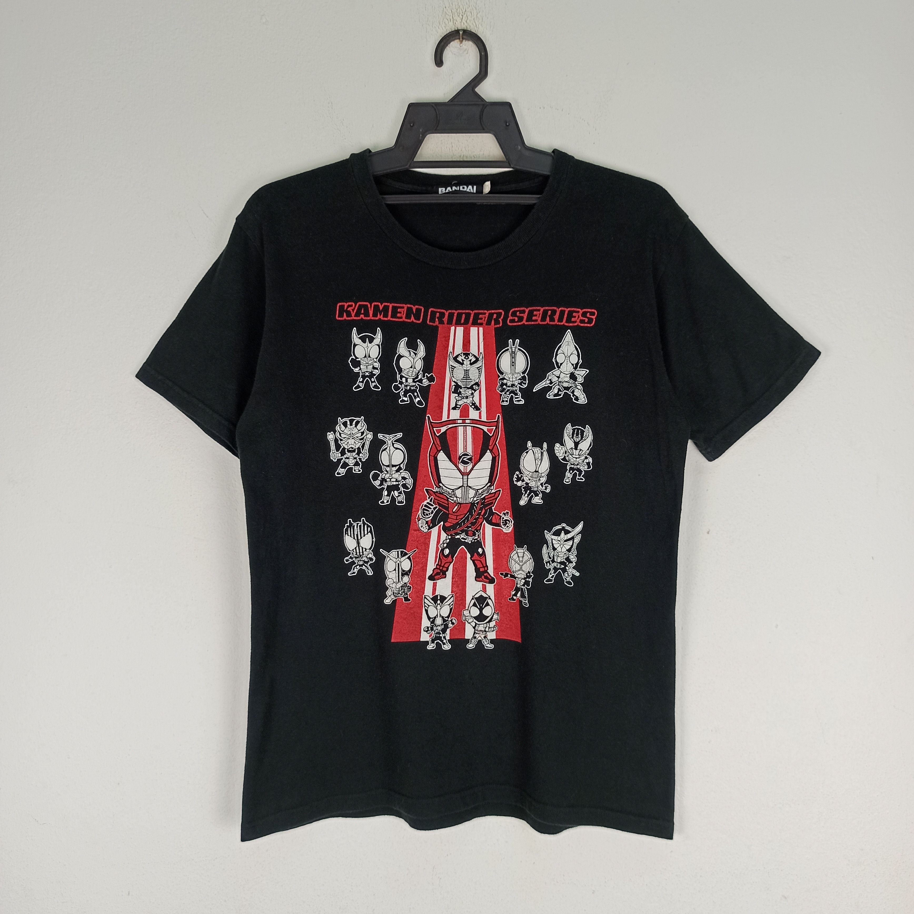 Image of Character Hero x Movie Bandai Kamen Rider Series Heros T-Shirt Small Size in Black, Men's