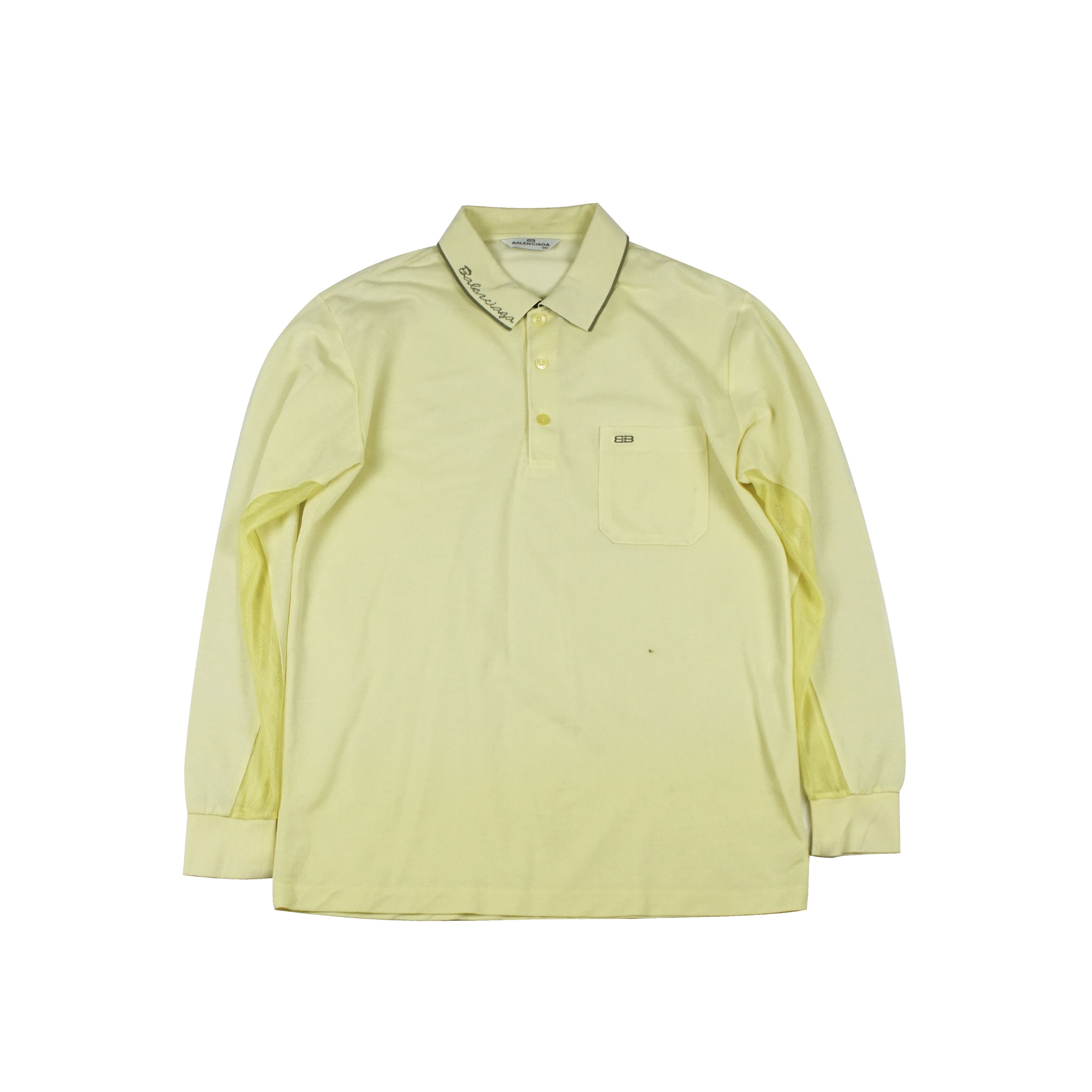Balenciaga *NoTariff 90s Balenciaga Mesh Sleeve LS Polos Size L / US 10 / IT 46 - 2 Thumbnail