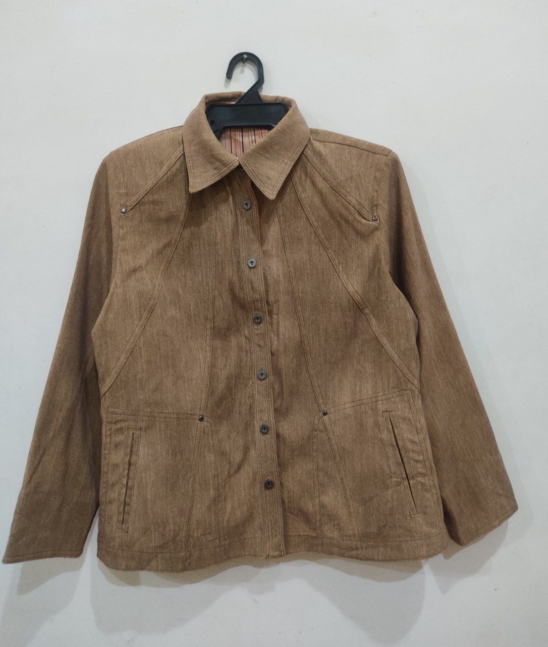 Japanese Brand × Vintage Vintage Inline Stripe Brown Jacket Size US M / EU 48-50 / 2 - 1 Thumbnail
