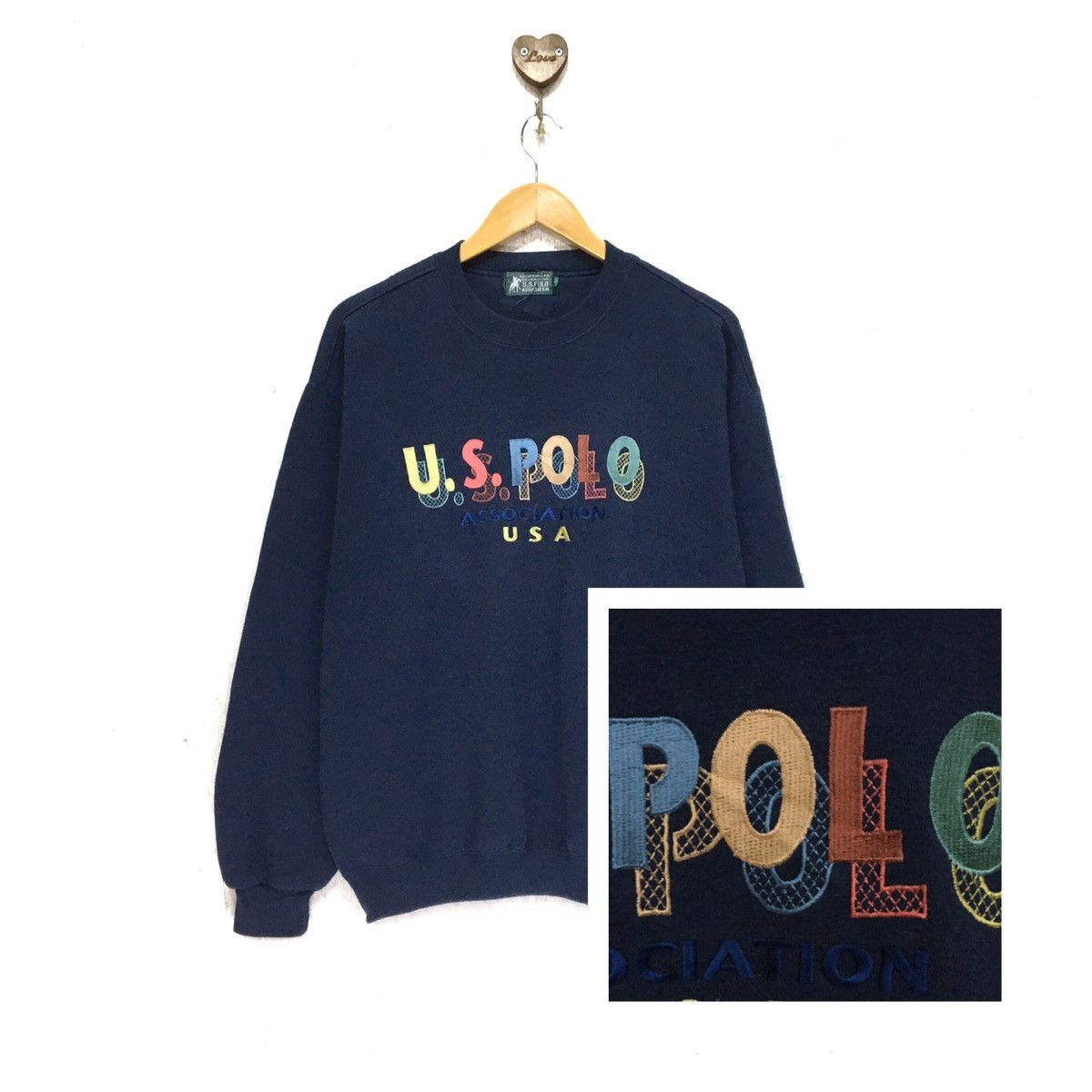 U.S. Polo Assn. Rare! U.s Polo Usa Crewneck Sweatshirt Multicolour Big Logo Size US L / EU 52-54 / 3 - 2 Thumbnail