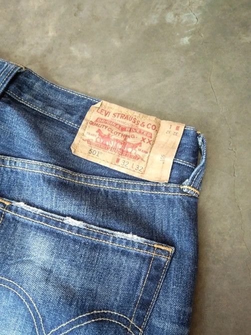 Levi's × Vintage Vintage Levis 501 Straight Leg Distressed Jeans 32x32 Size US 32 / EU 48 - 3 Thumbnail