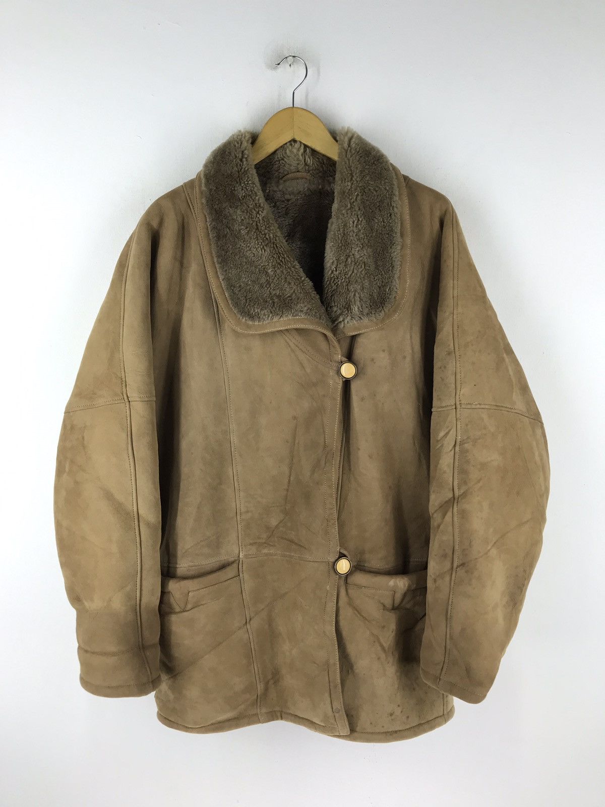 Leather Ledaspain leather sheep skin sherpa jacket made in spain Size US L / EU 52-54 / 3 - 2 Thumbnail