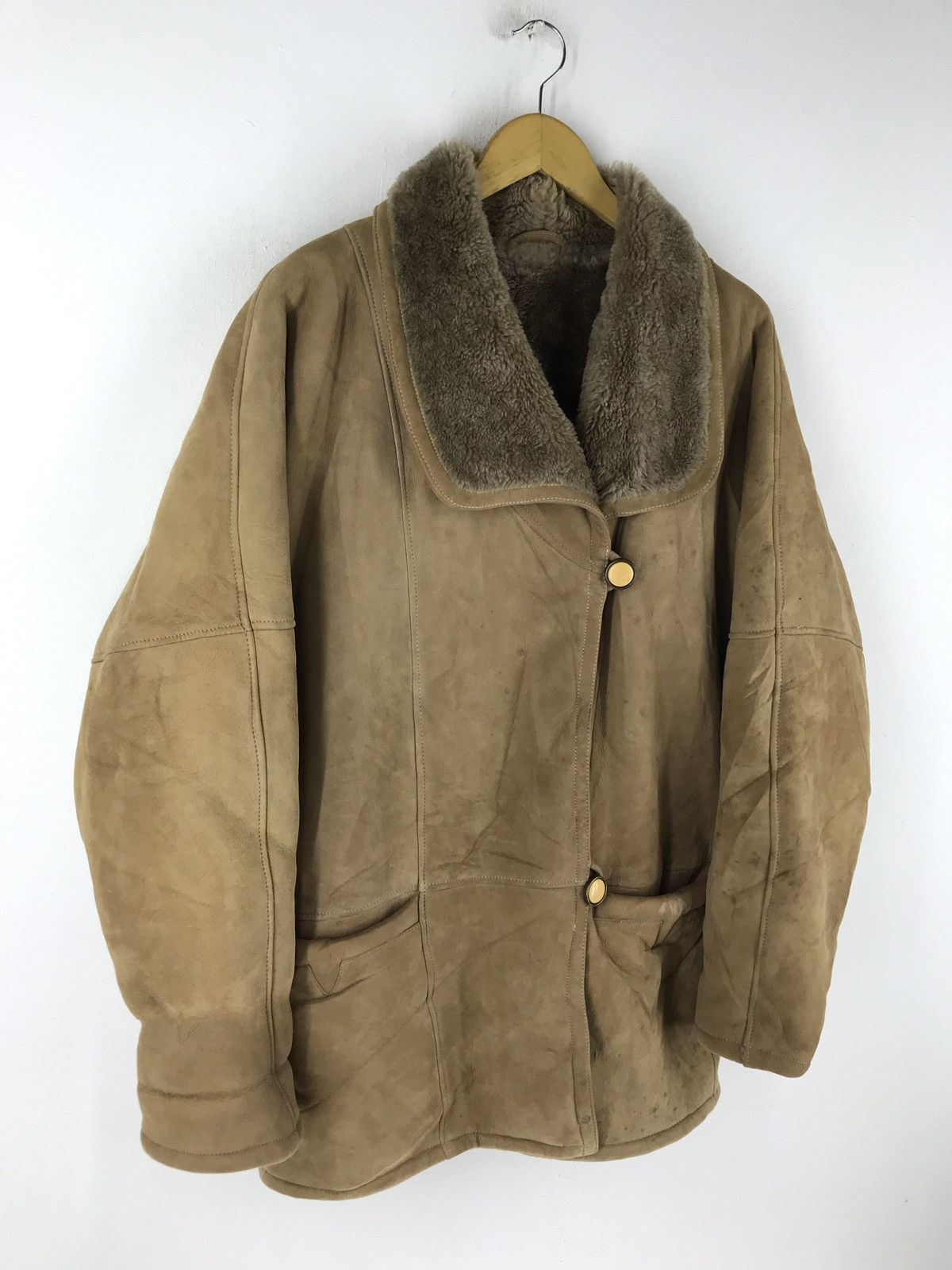 Leather Ledaspain leather sheep skin sherpa jacket made in spain Size US L / EU 52-54 / 3 - 4 Thumbnail
