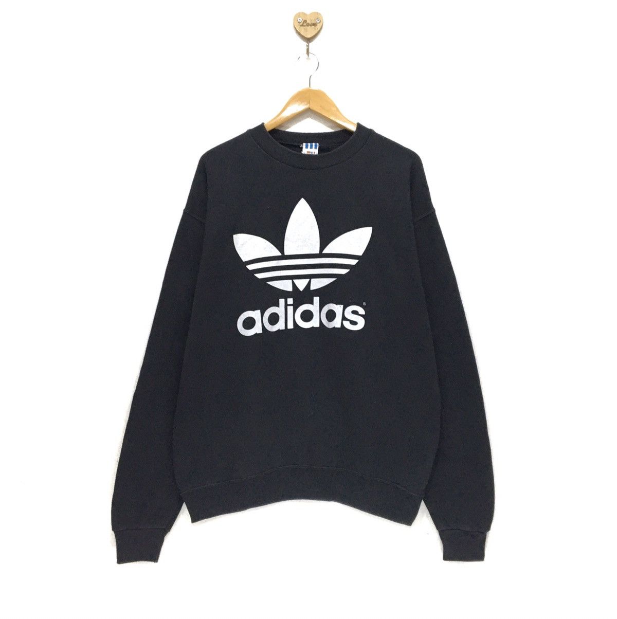 Adidas Vintage 90s ADIDAS Crewneck Sweatshirt Big Logo Size US L / EU 52-54 / 3 - 1 Thumbnail