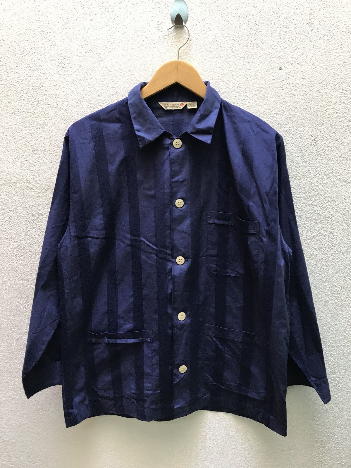 Derek Rose 🔥💢 Derek Rose Navy Blue Shirt Made In England Size US M / EU 48-50 / 2 - 1 Thumbnail