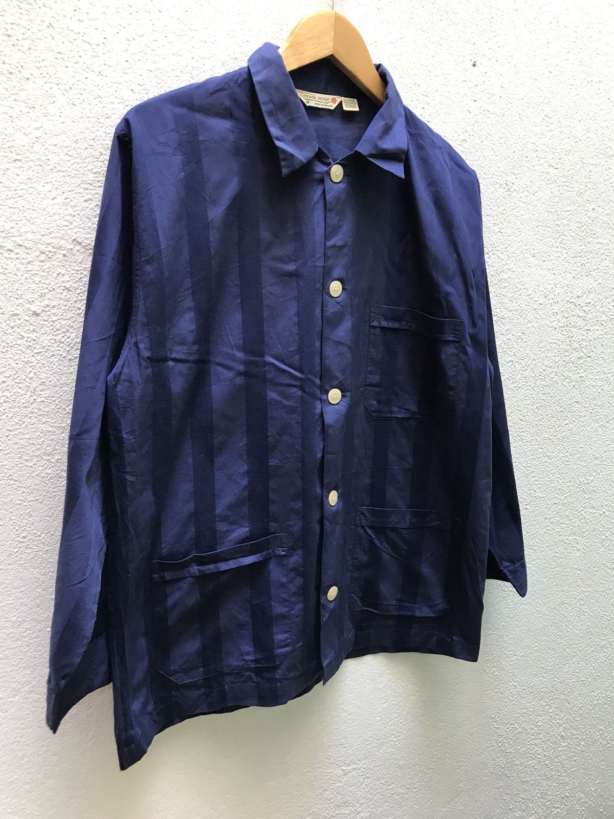 Derek Rose 🔥💢 Derek Rose Navy Blue Shirt Made In England Size US M / EU 48-50 / 2 - 3 Thumbnail