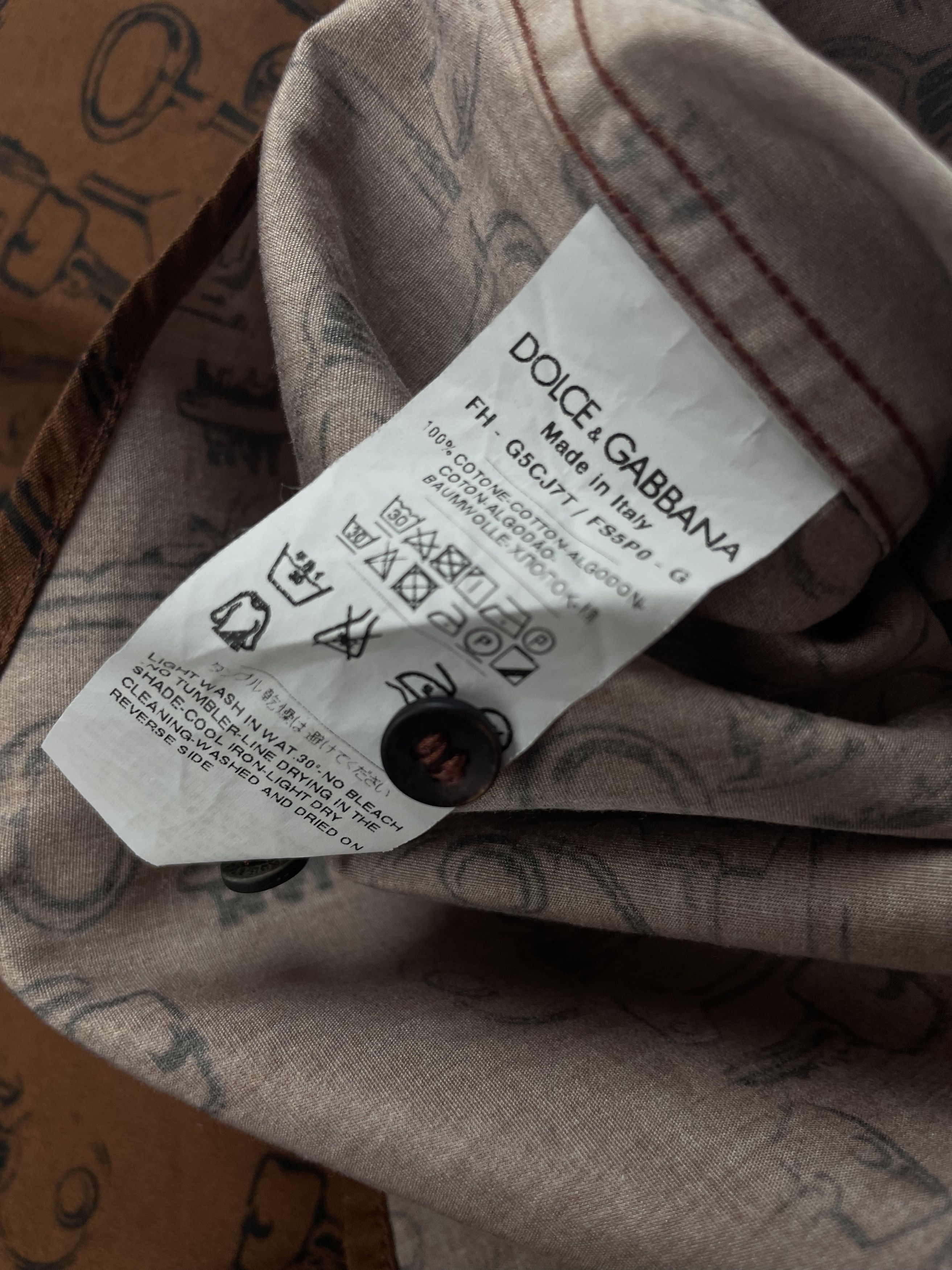 Dolce & Gabbana Dolce Gabbana Gold Made In Italy Shirt Size US M / EU 48-50 / 2 - 4 Thumbnail