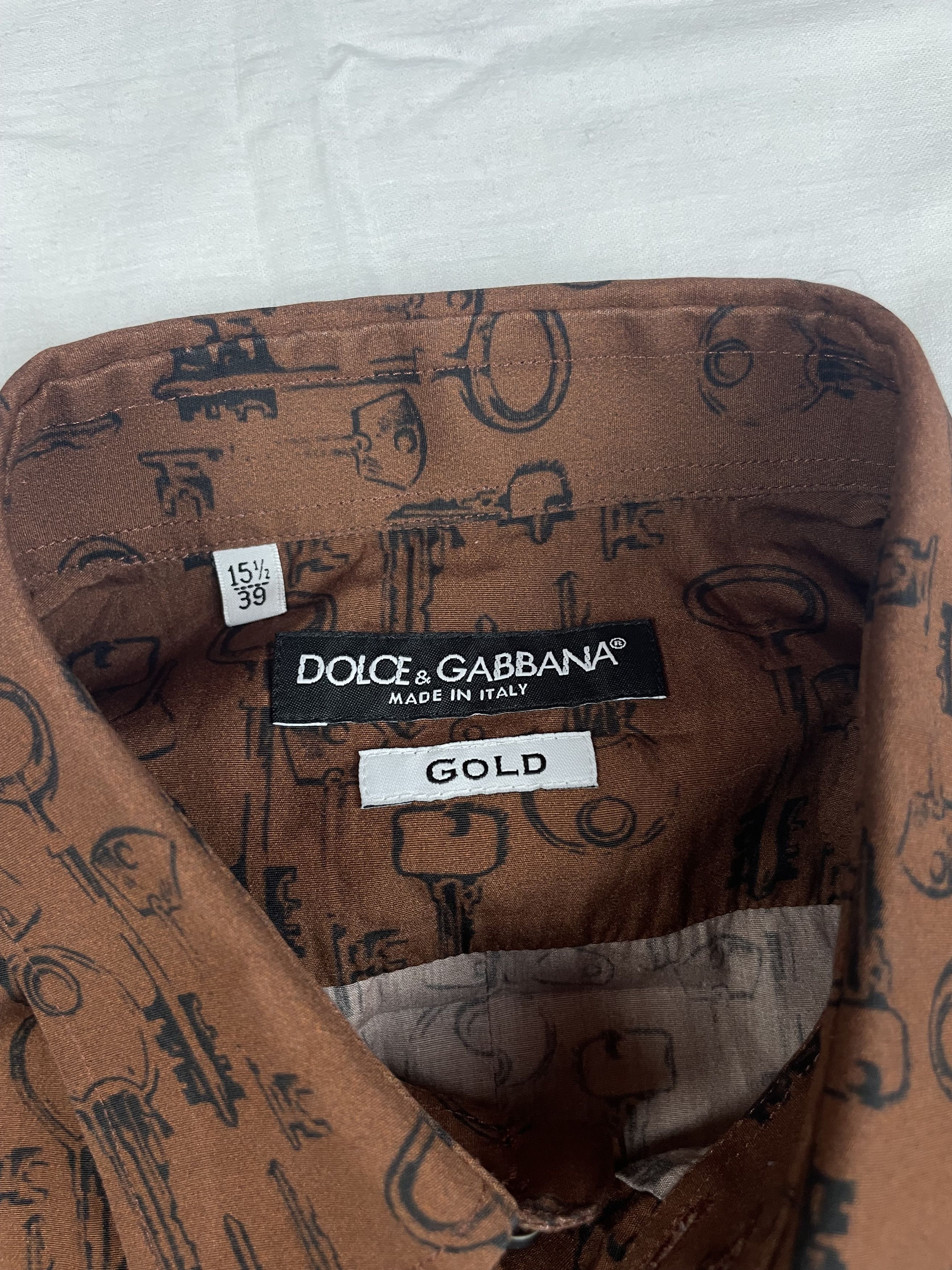 Dolce & Gabbana Dolce Gabbana Gold Made In Italy Shirt Size US M / EU 48-50 / 2 - 3 Thumbnail