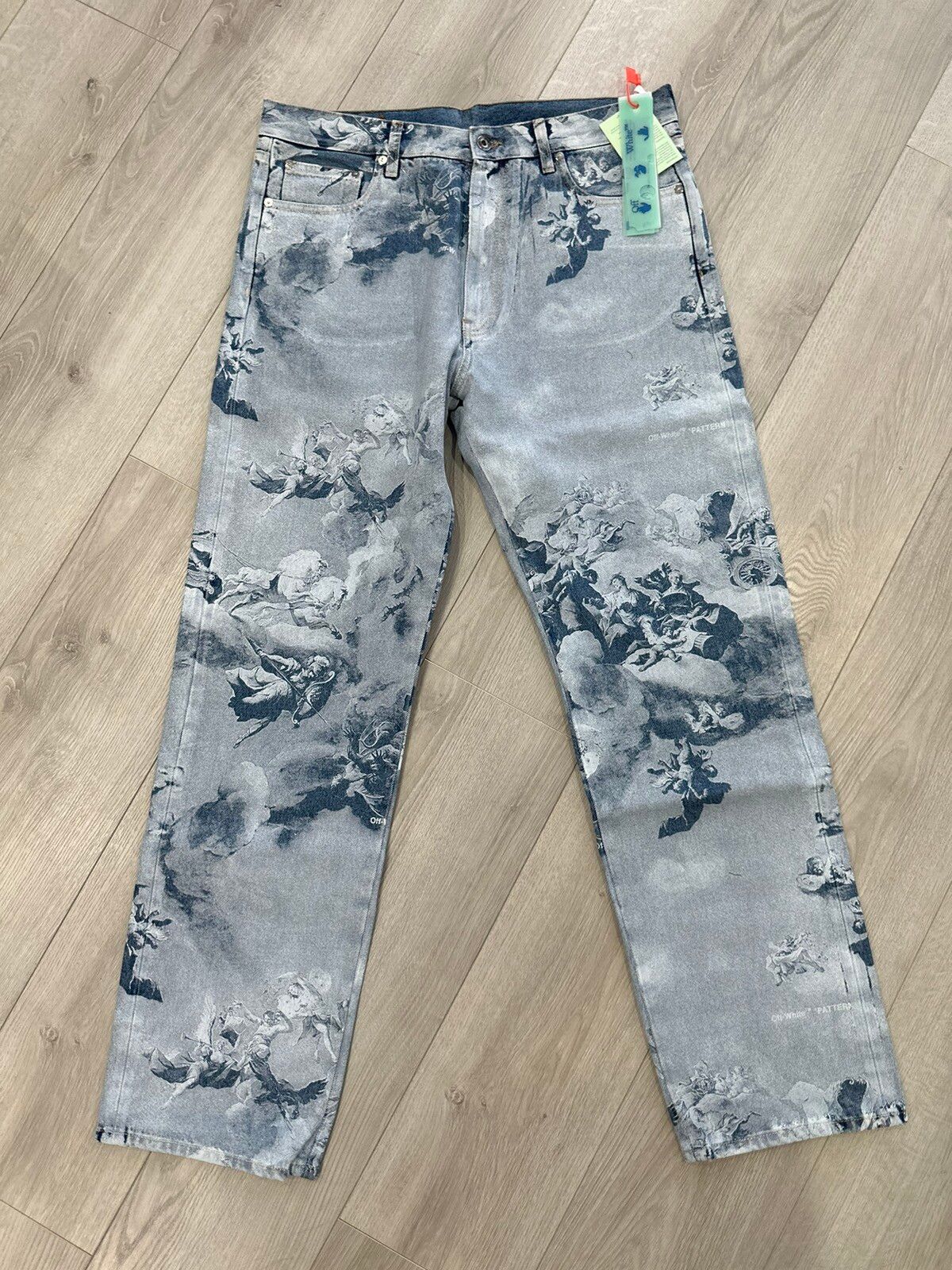Pre-owned Off-white Skate Jeans Azzuro In Blue