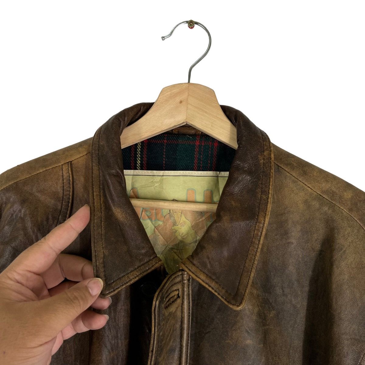 Japanese Brand VINTAGE OLD FLIGHT LEATHER JACKET MAC HOPE BIG LOGO Size US L / EU 52-54 / 3 - 6 Thumbnail