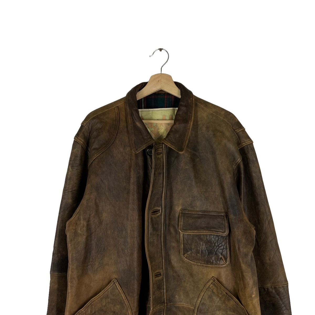 Japanese Brand VINTAGE OLD FLIGHT LEATHER JACKET MAC HOPE BIG LOGO Size US L / EU 52-54 / 3 - 3 Thumbnail