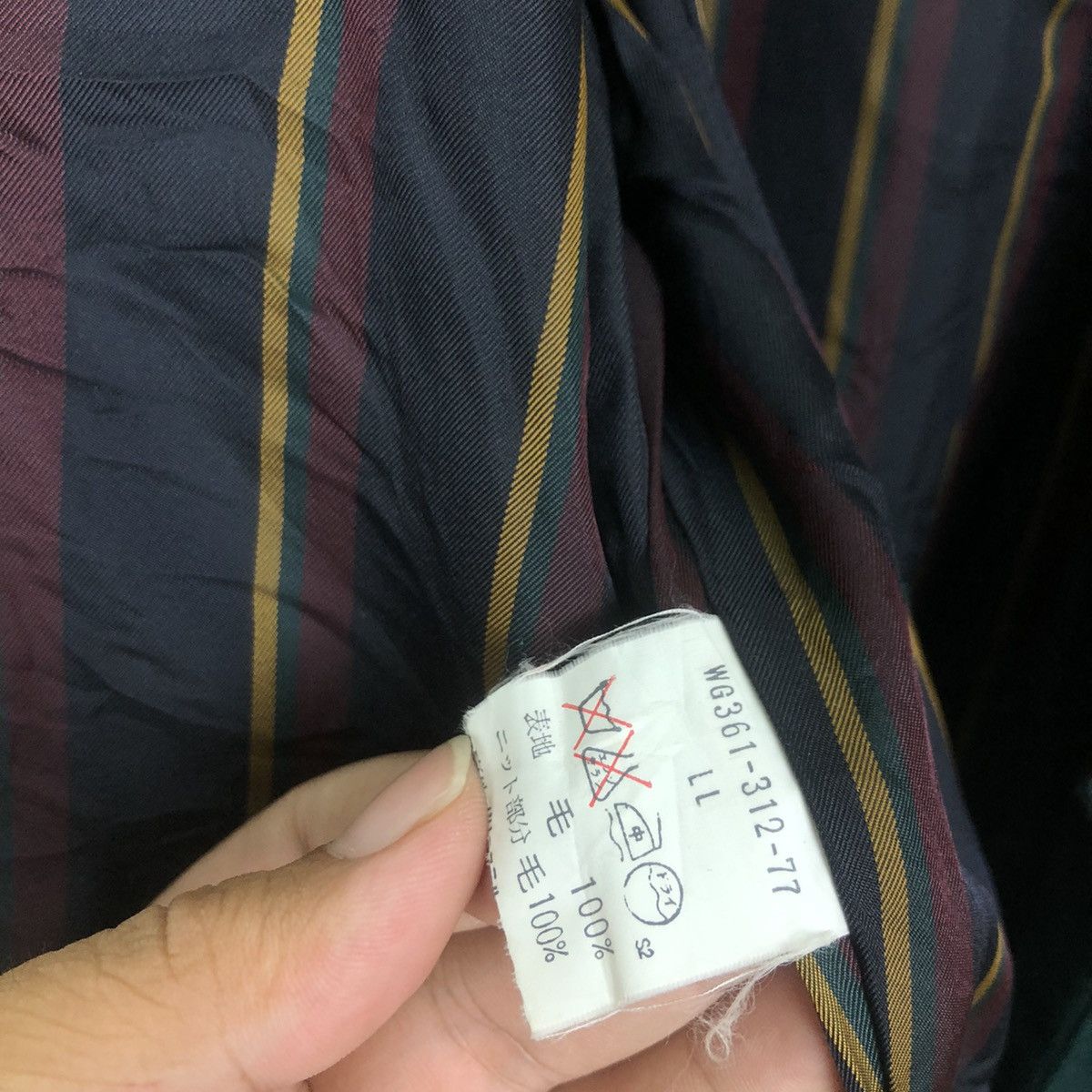 Burberry Vintage Burberrys Bomber Wool Jacket Blanket Striped Design Size US L / EU 52-54 / 3 - 11 Thumbnail