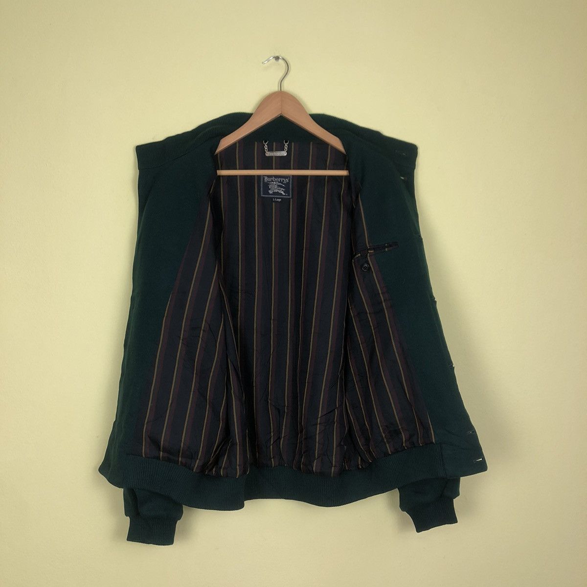 Burberry Vintage Burberrys Bomber Wool Jacket Blanket Striped Design Size US L / EU 52-54 / 3 - 10 Thumbnail