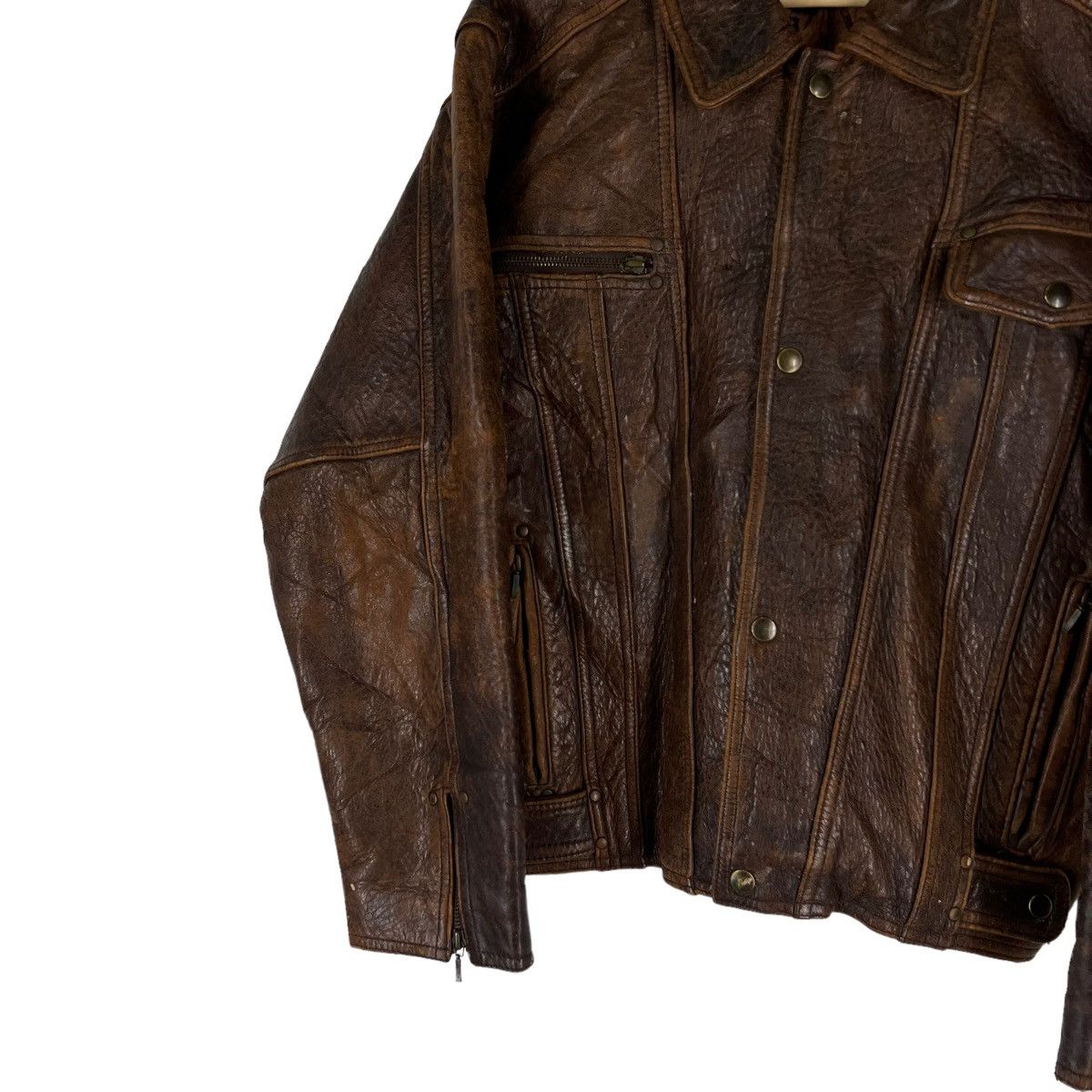 Japanese Brand VINTAGE LEATHER JACKET BIG LOGO BUZZ RICKSONS STYLE DESIGN Size US M / EU 48-50 / 2 - 4 Thumbnail