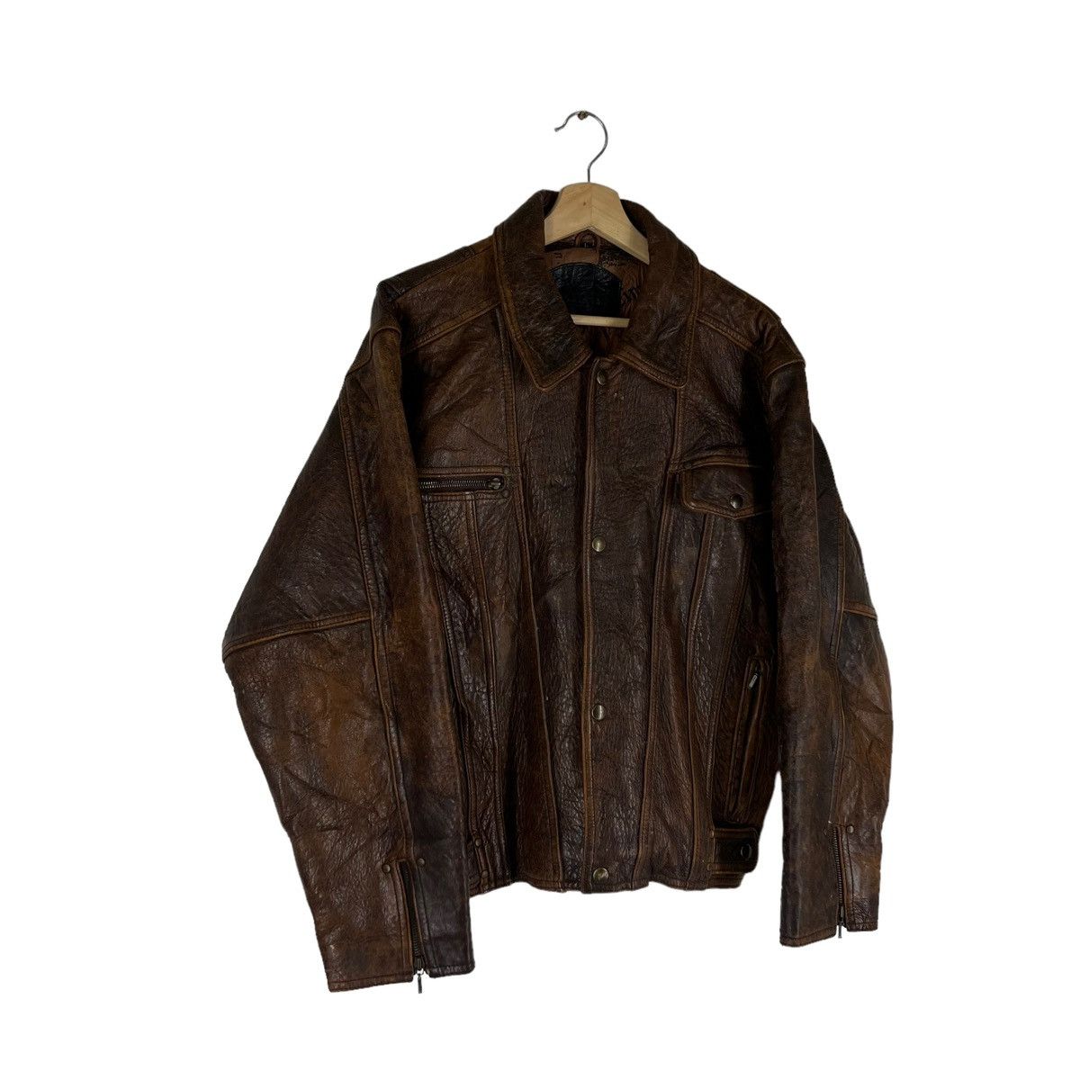 Japanese Brand VINTAGE LEATHER JACKET BIG LOGO BUZZ RICKSONS STYLE DESIGN Size US M / EU 48-50 / 2 - 2 Thumbnail