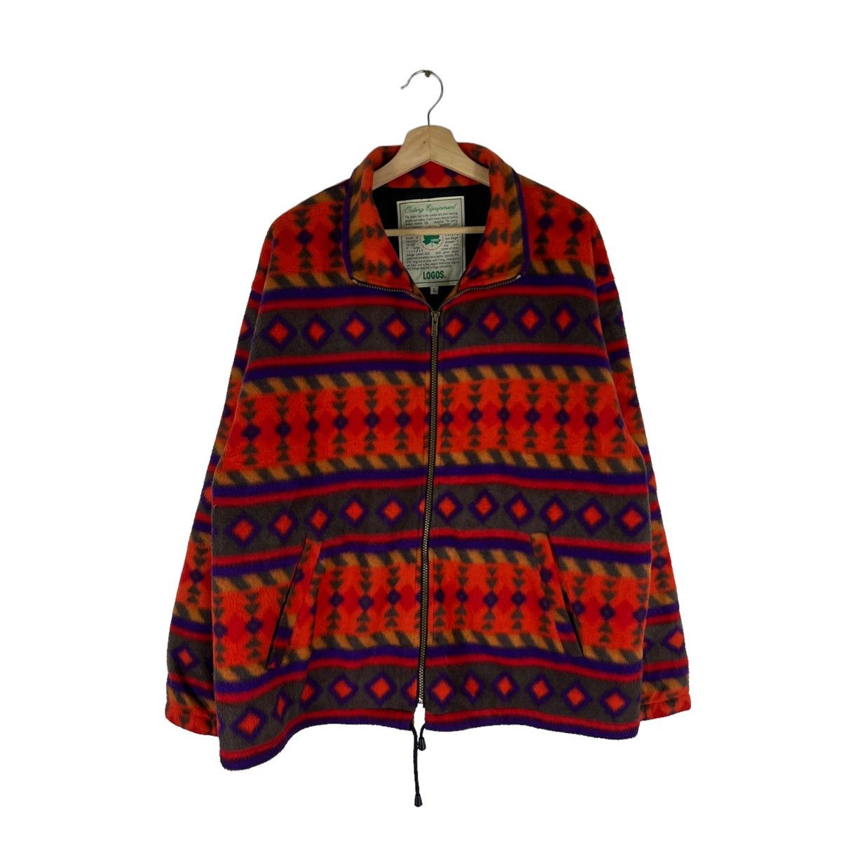 Japanese Brand VINTAGE LOGOS AZTEC NAVAJO DESIGN FLEECE JACKET Size US L / EU 52-54 / 3 - 8 Thumbnail