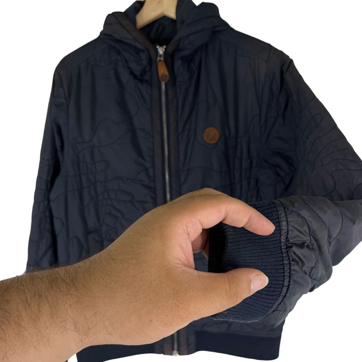Japanese Brand RARE QUILTED ZIPPER JACKET PRETTY GREEN JAPAN MADE Size US M / EU 48-50 / 2 - 6 Thumbnail
