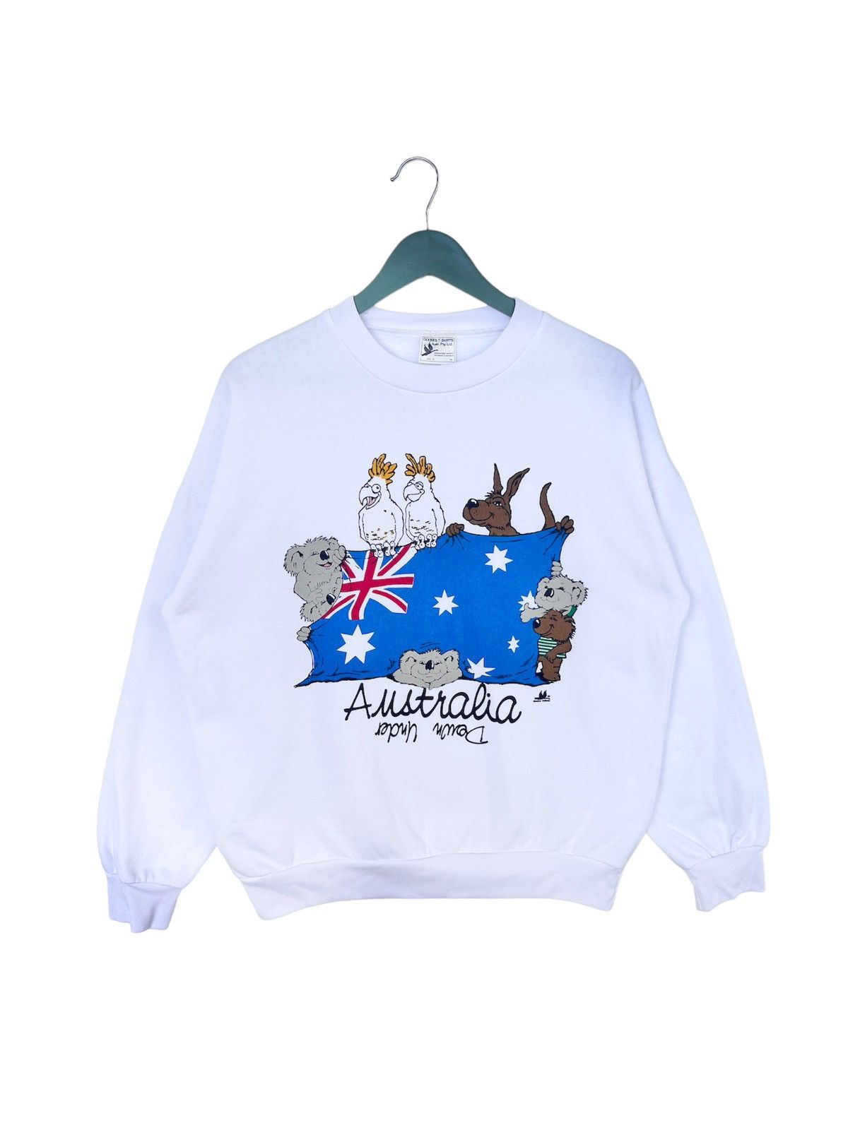 image of Vintage 80's Ken Done Australia Art Sweatshirt in White, Men's (Size Large)