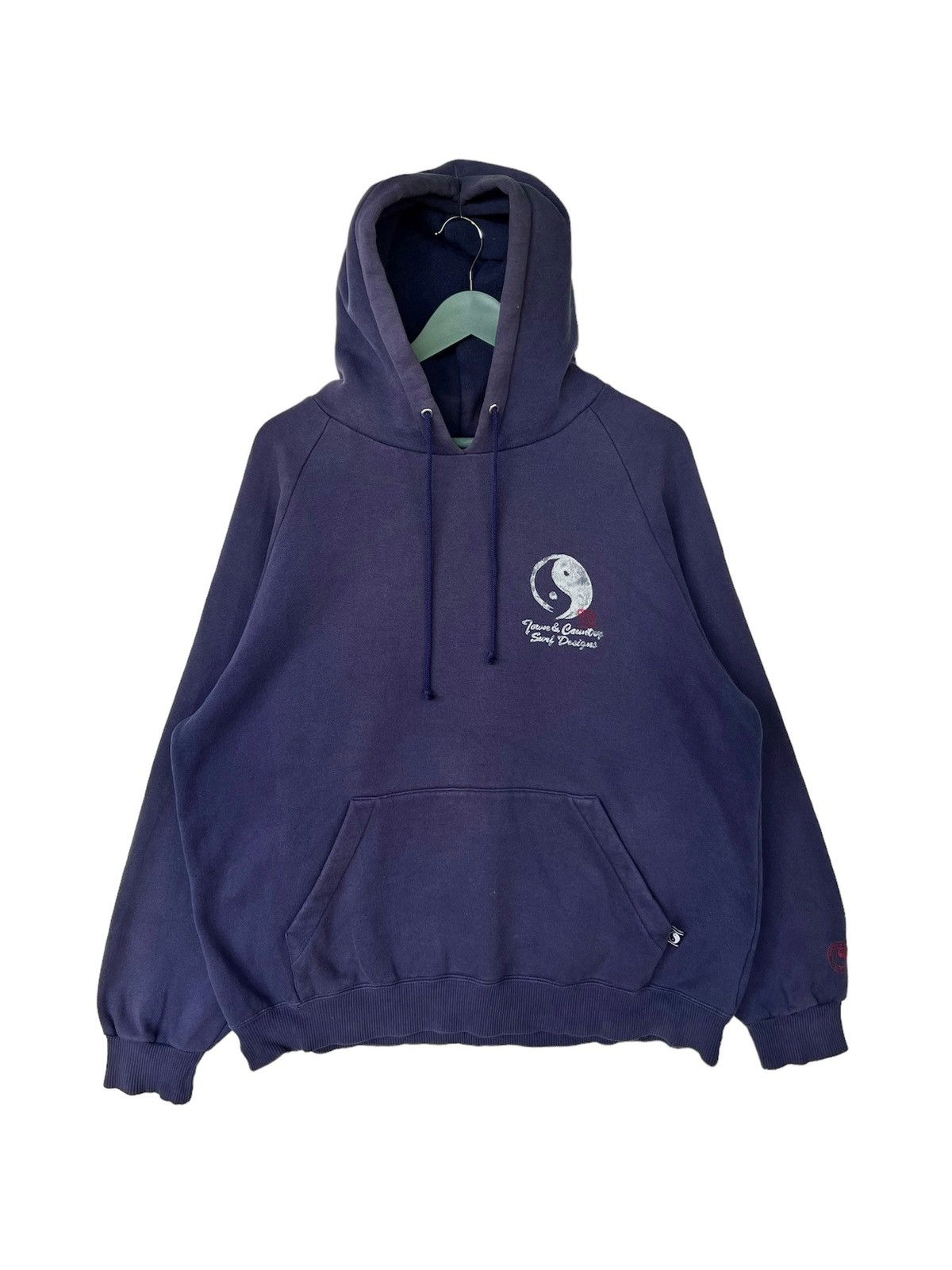image of Made In Hawaii x Surf Style Vintage T&c Surf Design Hoodie in Blue, Men's (Size Large)