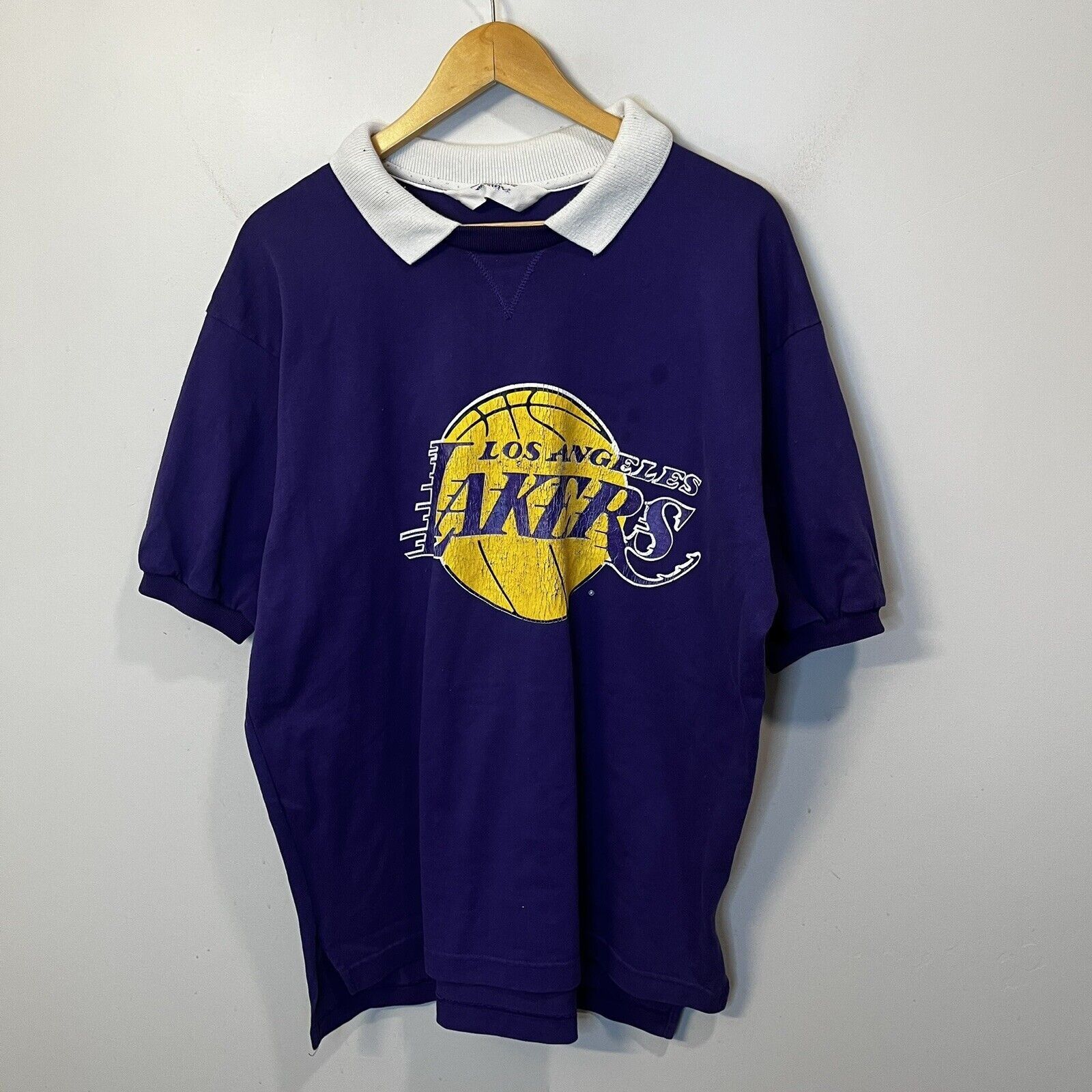 Chalk Line Vintage 90s Los Angeles Lakers Chalk Line Purple Polo Shirt