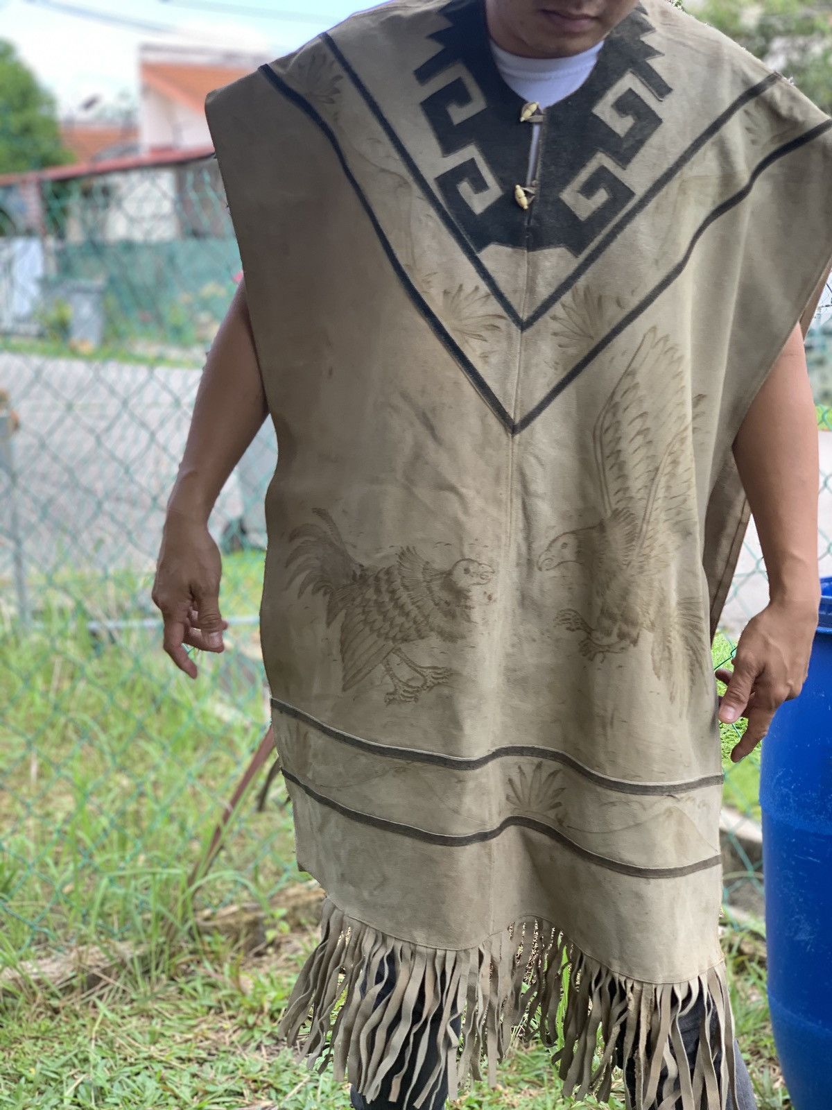 Leather fighting cock art Red Indian Apache Native American Vest Size US L / EU 52-54 / 3 - 1 Thumbnail