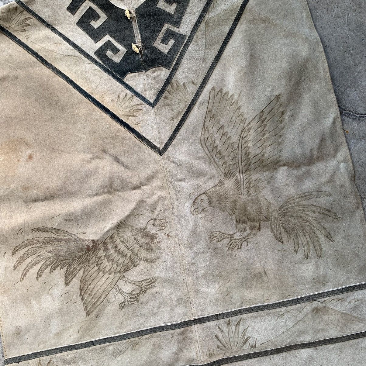 Leather fighting cock art Red Indian Apache Native American Vest Size US L / EU 52-54 / 3 - 6 Thumbnail