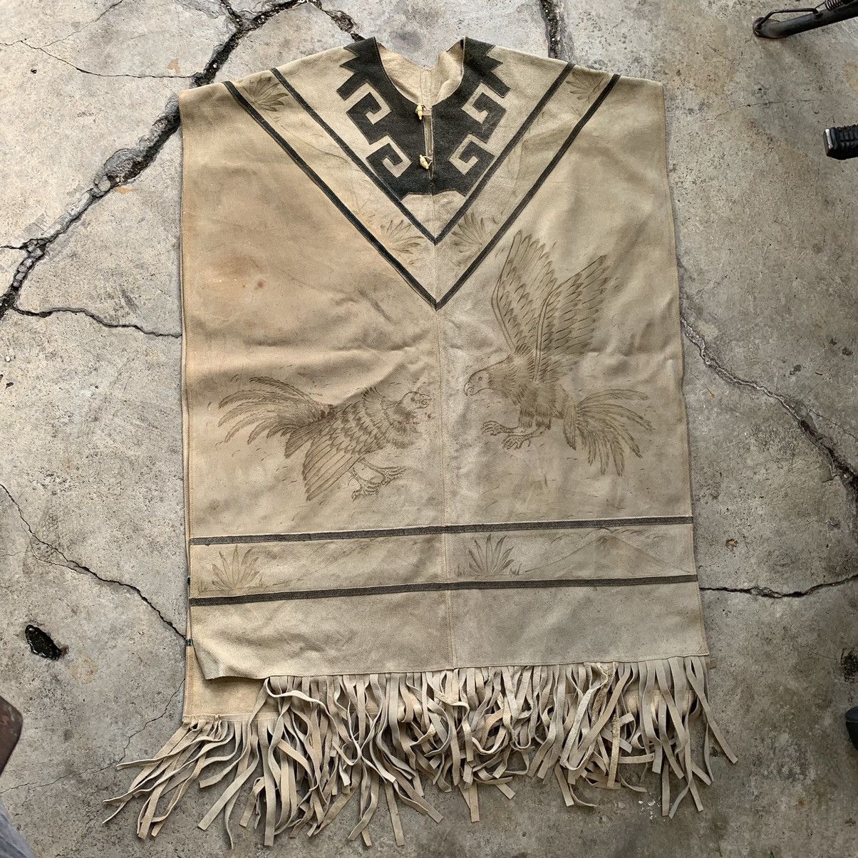 Leather fighting cock art Red Indian Apache Native American Vest Size US L / EU 52-54 / 3 - 11 Thumbnail