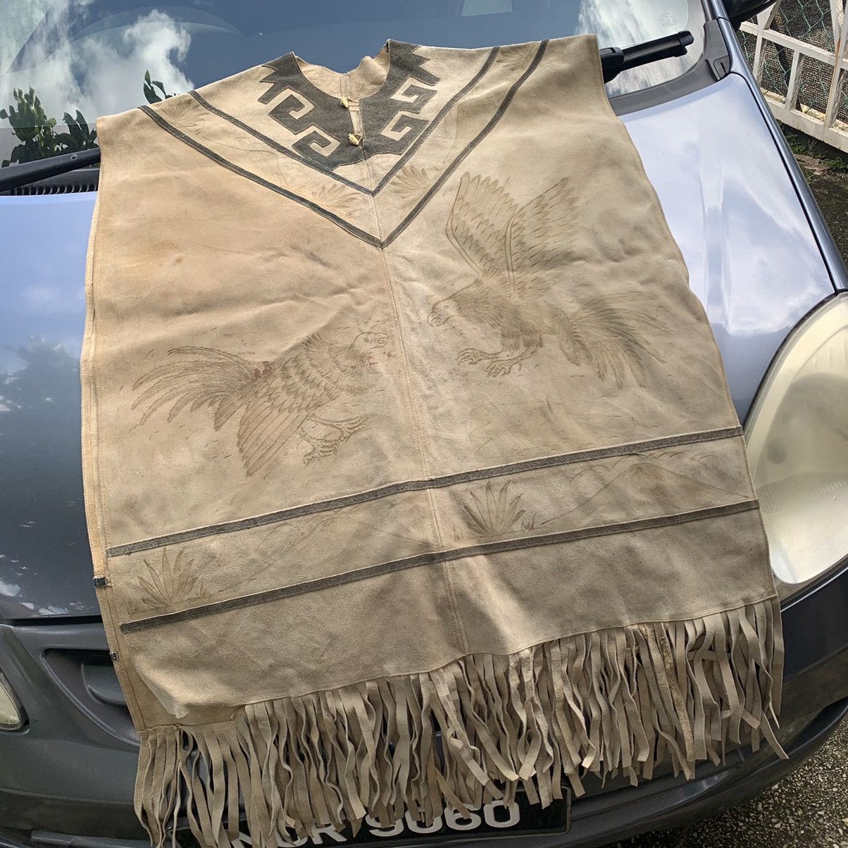 Leather fighting cock art Red Indian Apache Native American Vest Size US L / EU 52-54 / 3 - 2 Thumbnail
