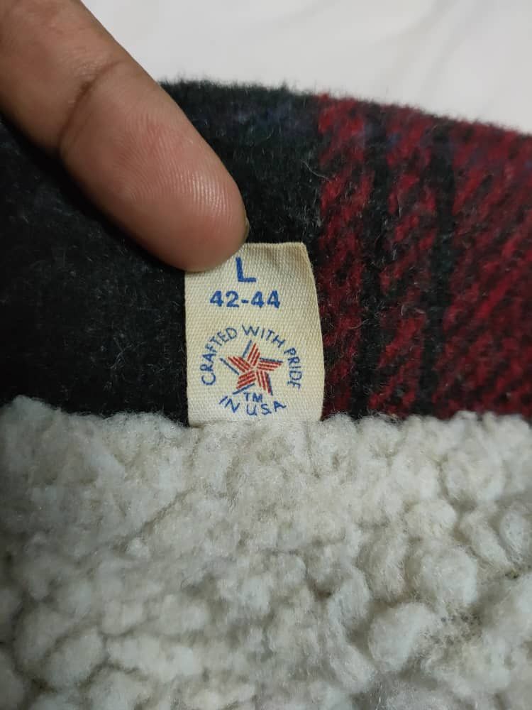 Flannel ❎ Vtg California Imperial Wool Zip Up Jacket Size US L / EU 52-54 / 3 - 5 Thumbnail