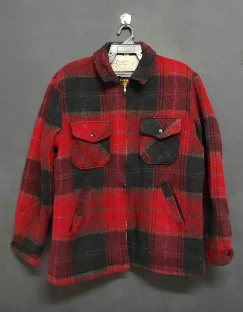 Flannel ❎ Vtg California Imperial Wool Zip Up Jacket Size US L / EU 52-54 / 3 - 1 Thumbnail