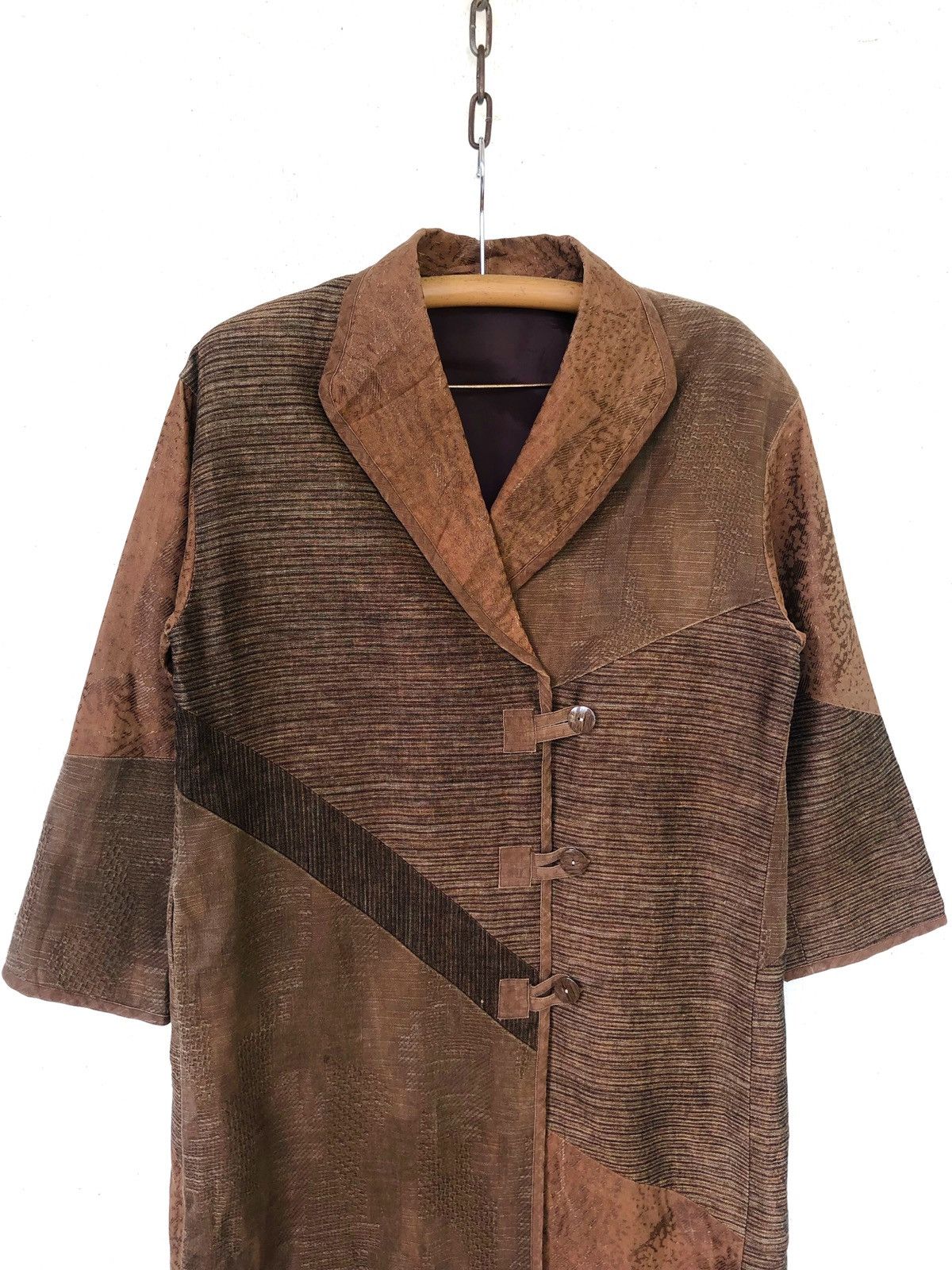 Handmade 🇯🇵 Fabric Hemp Patchwork Long Coat Kapital Visvim Size US M / EU 48-50 / 2 - 3 Thumbnail