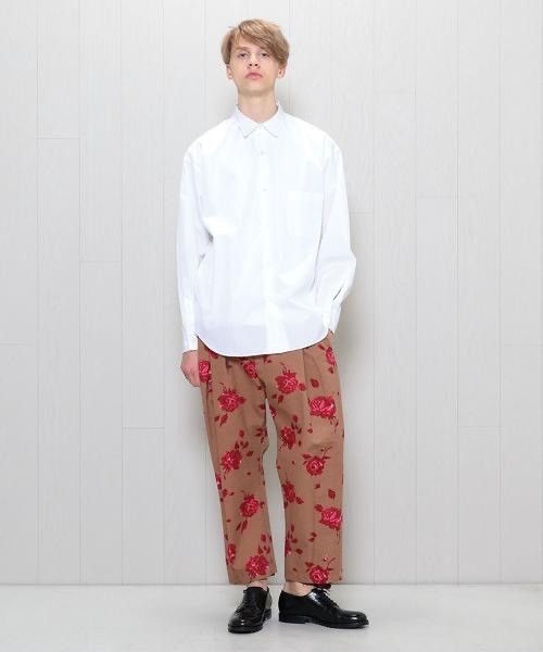 Bed j.w. Ford Rose Printed High Waisted Wide Leg Cropped Trousers Size US 32 / EU 48 - 7 Thumbnail