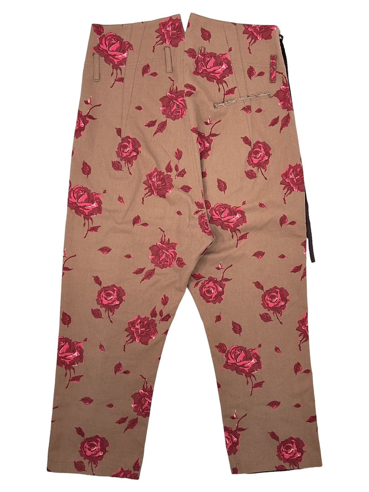 Bed j.w. Ford Rose Printed High Waisted Wide Leg Cropped Trousers Size US 32 / EU 48 - 4 Thumbnail
