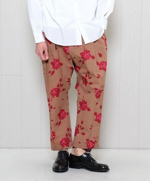 Bed j.w. Ford Rose Printed High Waisted Wide Leg Cropped Trousers Size US 32 / EU 48 - 18 Thumbnail