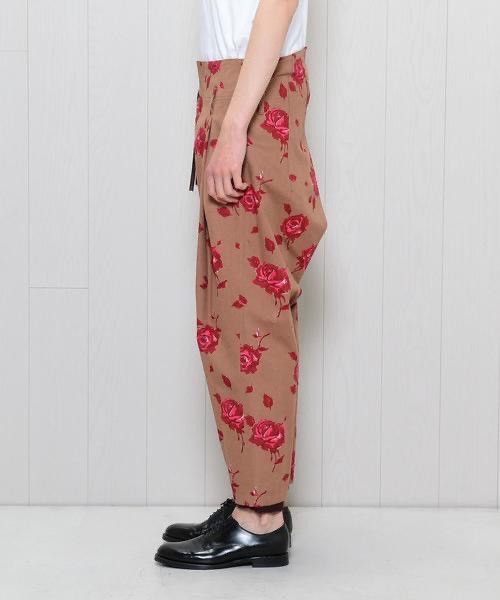 Bed j.w. Ford Rose Printed High Waisted Wide Leg Cropped Trousers Size US 32 / EU 48 - 6 Thumbnail